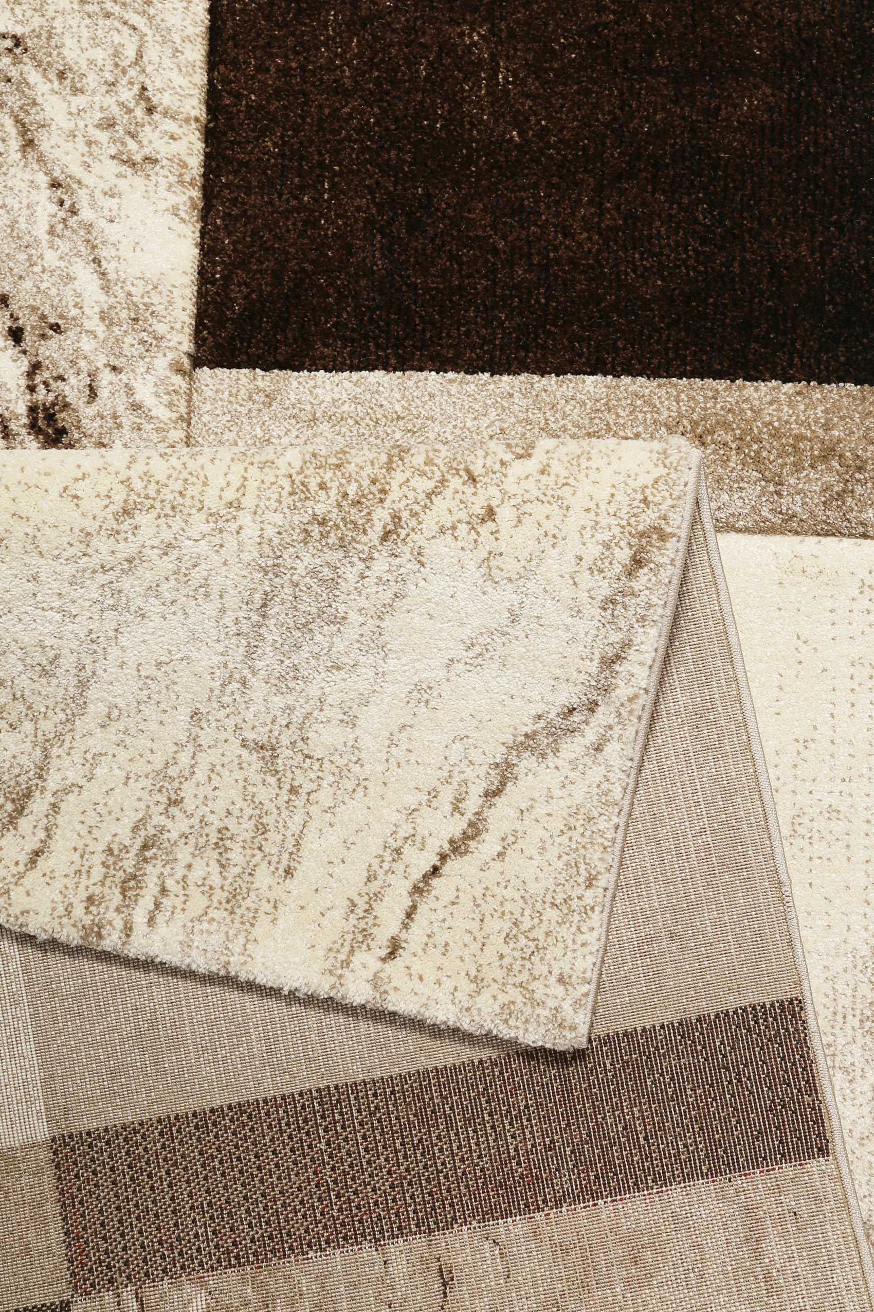 Teppich Kurzflor Beige Braun 