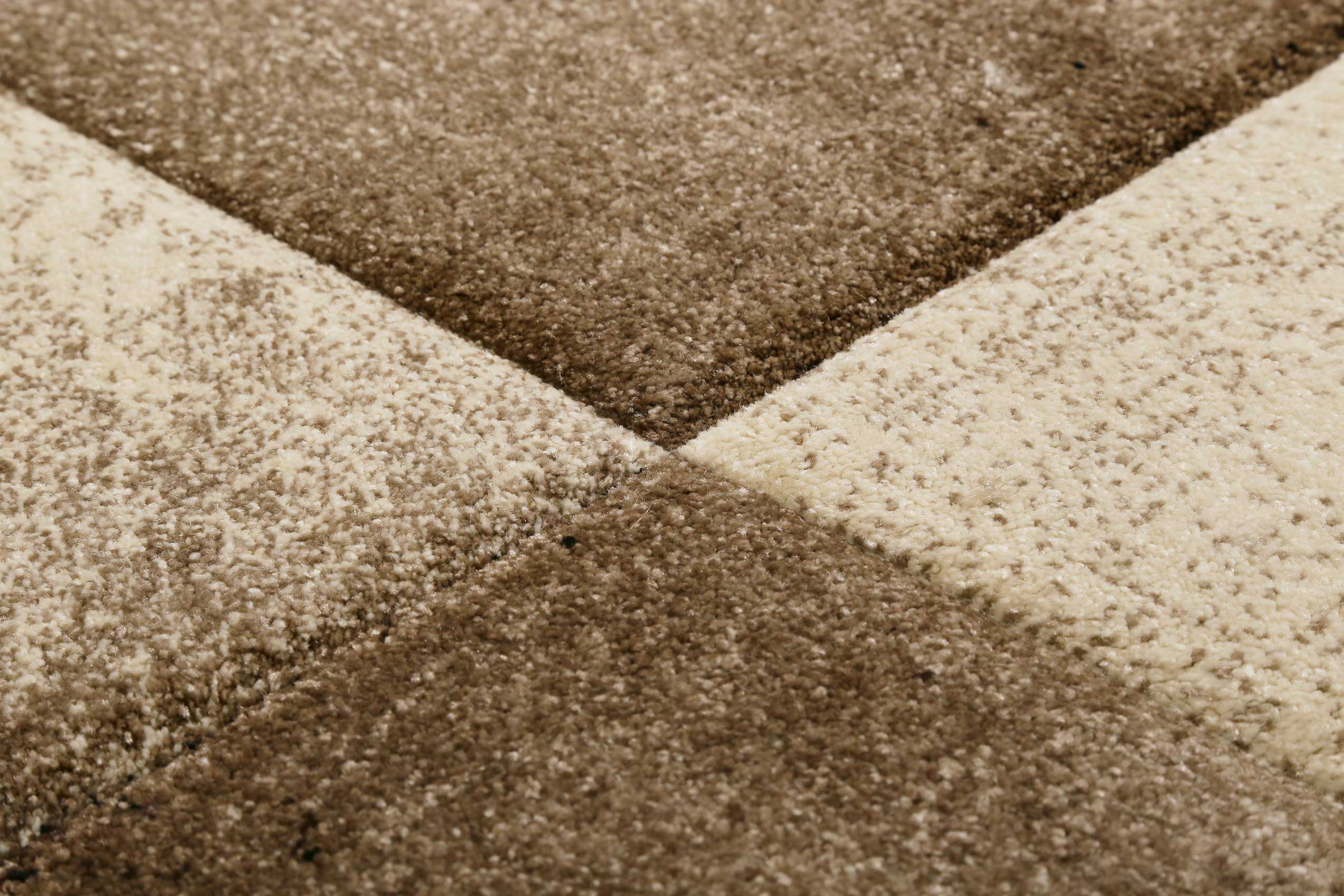 Teppich Kurzflor Beige Braun 