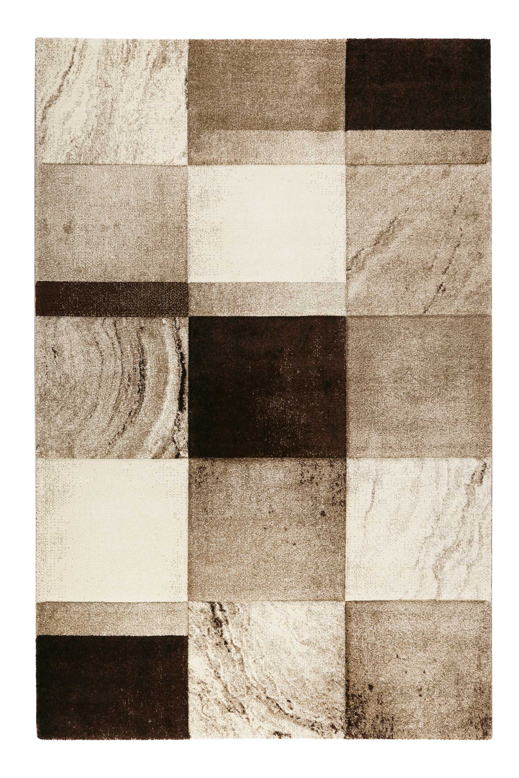 Teppich Kurzflor Beige Braun 