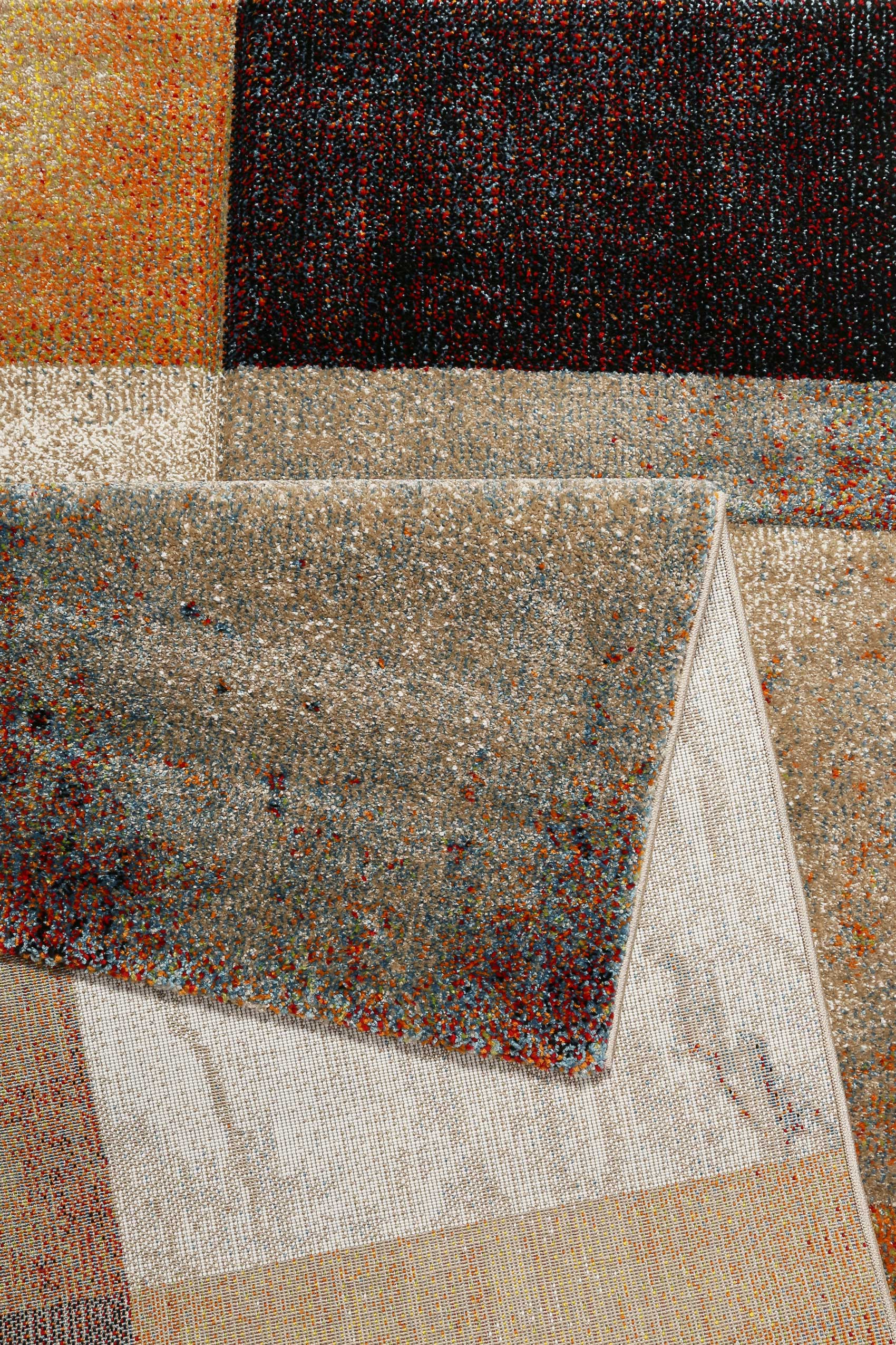 Teppich Kurzflor Beige Taupe Orange 