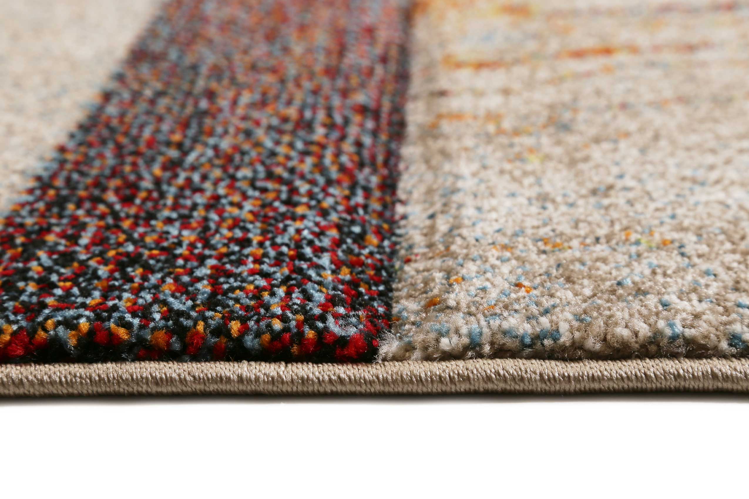Teppich Kurzflor Beige Taupe Orange 
