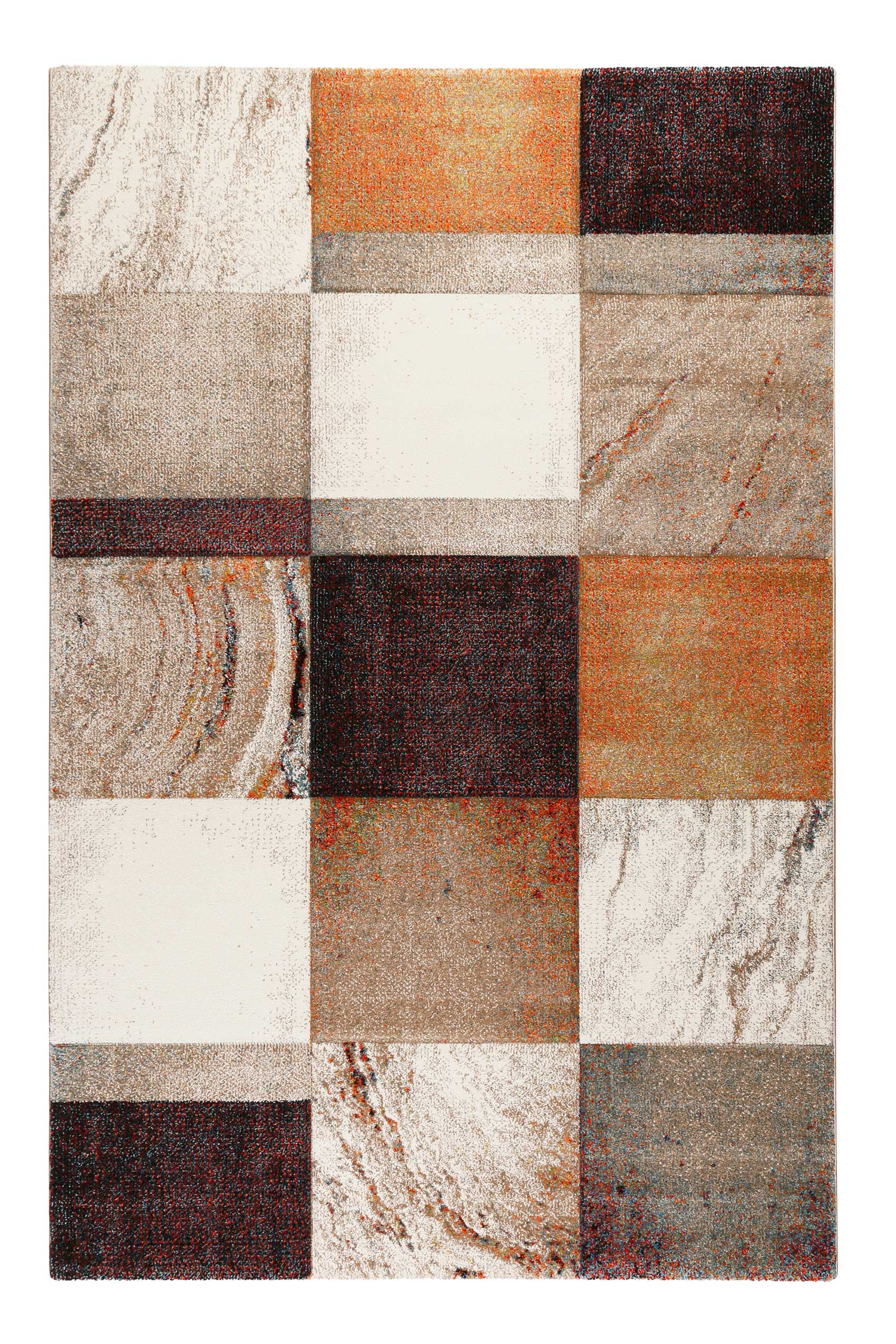 Teppich Kurzflor Beige Taupe Orange 