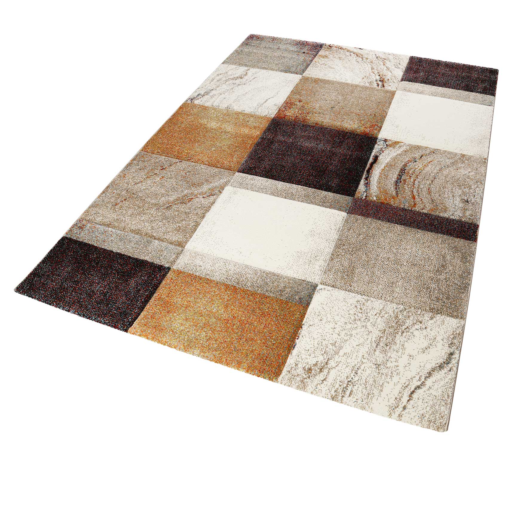 Teppich Kurzflor Beige Taupe Orange 