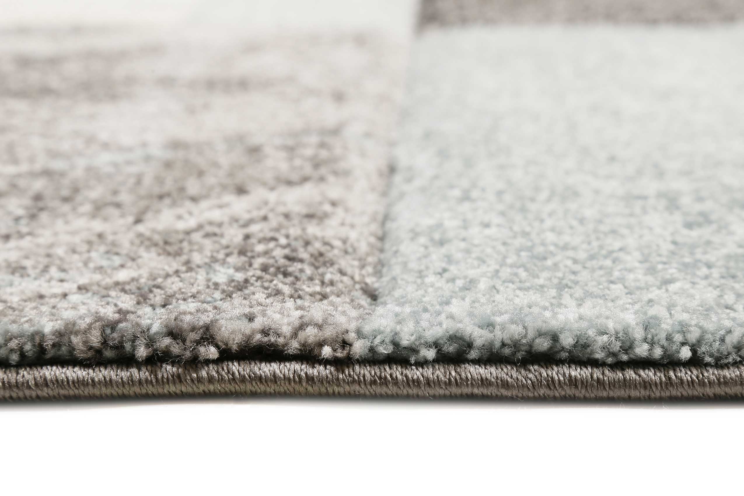 Teppich Kurzflor Grau Silber Blau 