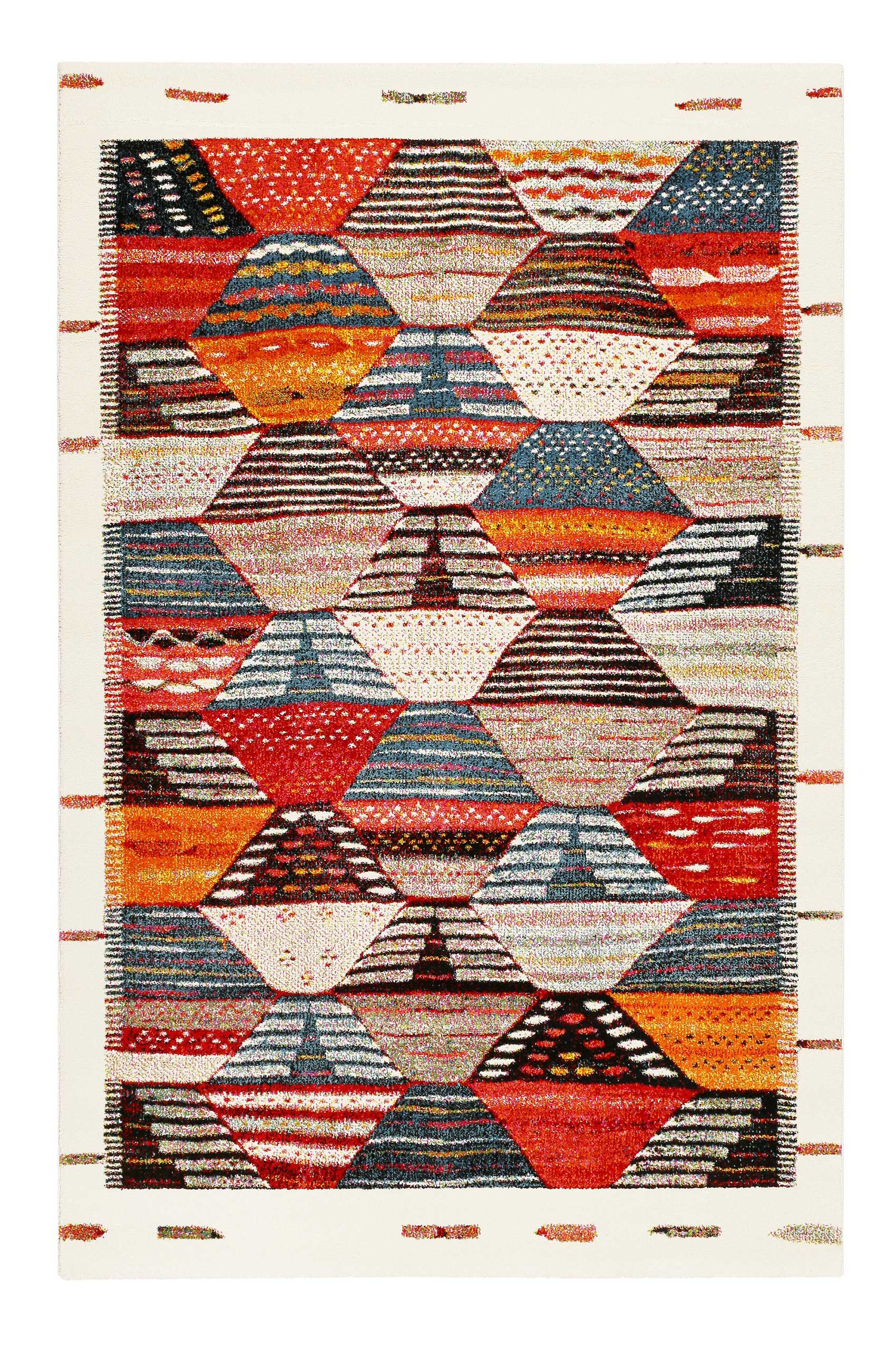 Teppich Orange Rot Beige Kurzflor » Modern Berber « WECONhome - Ansicht 1