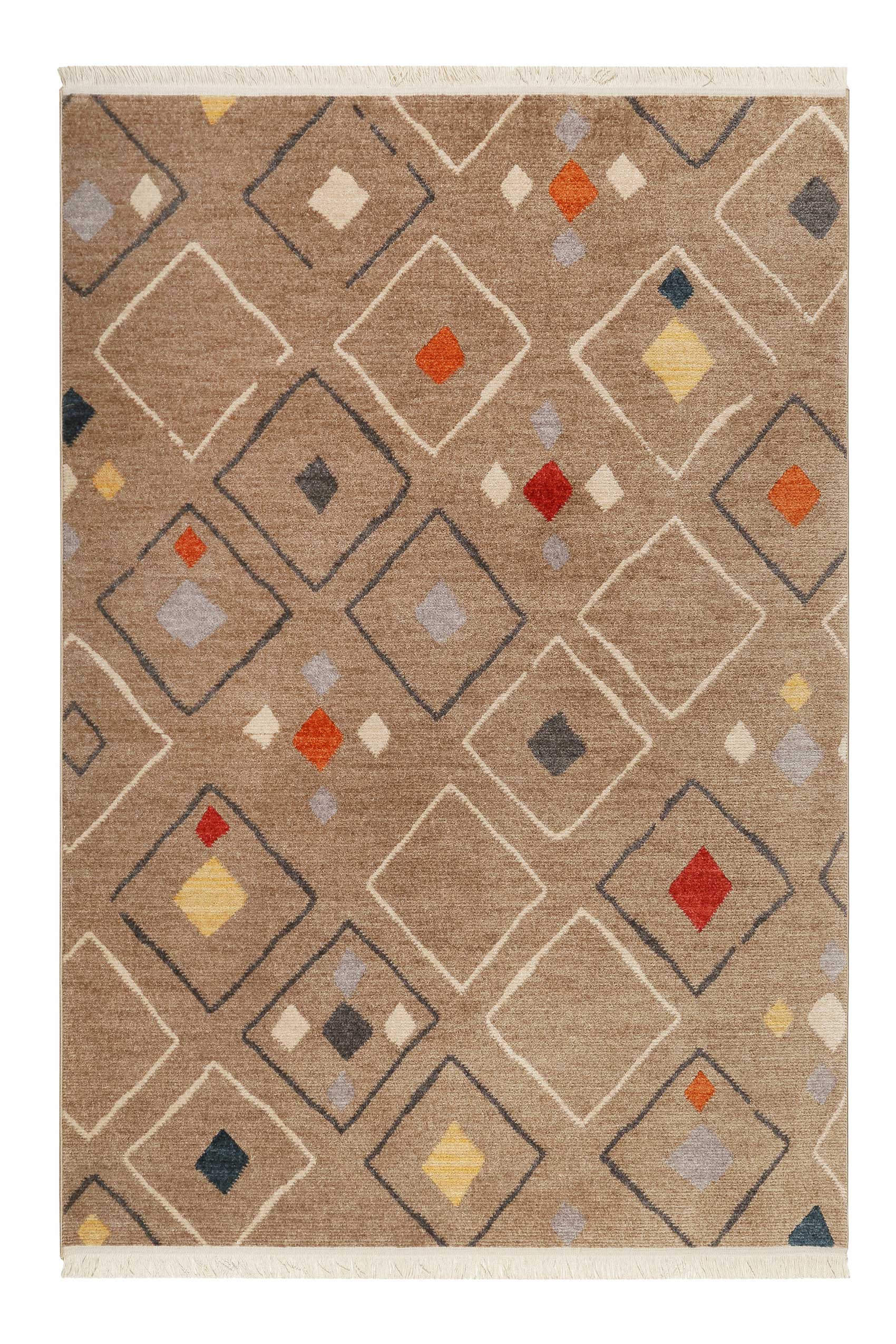 Teppich Sand Braun Bunt Kurzflor » Mont Royal « WECONhome - Ansicht 1