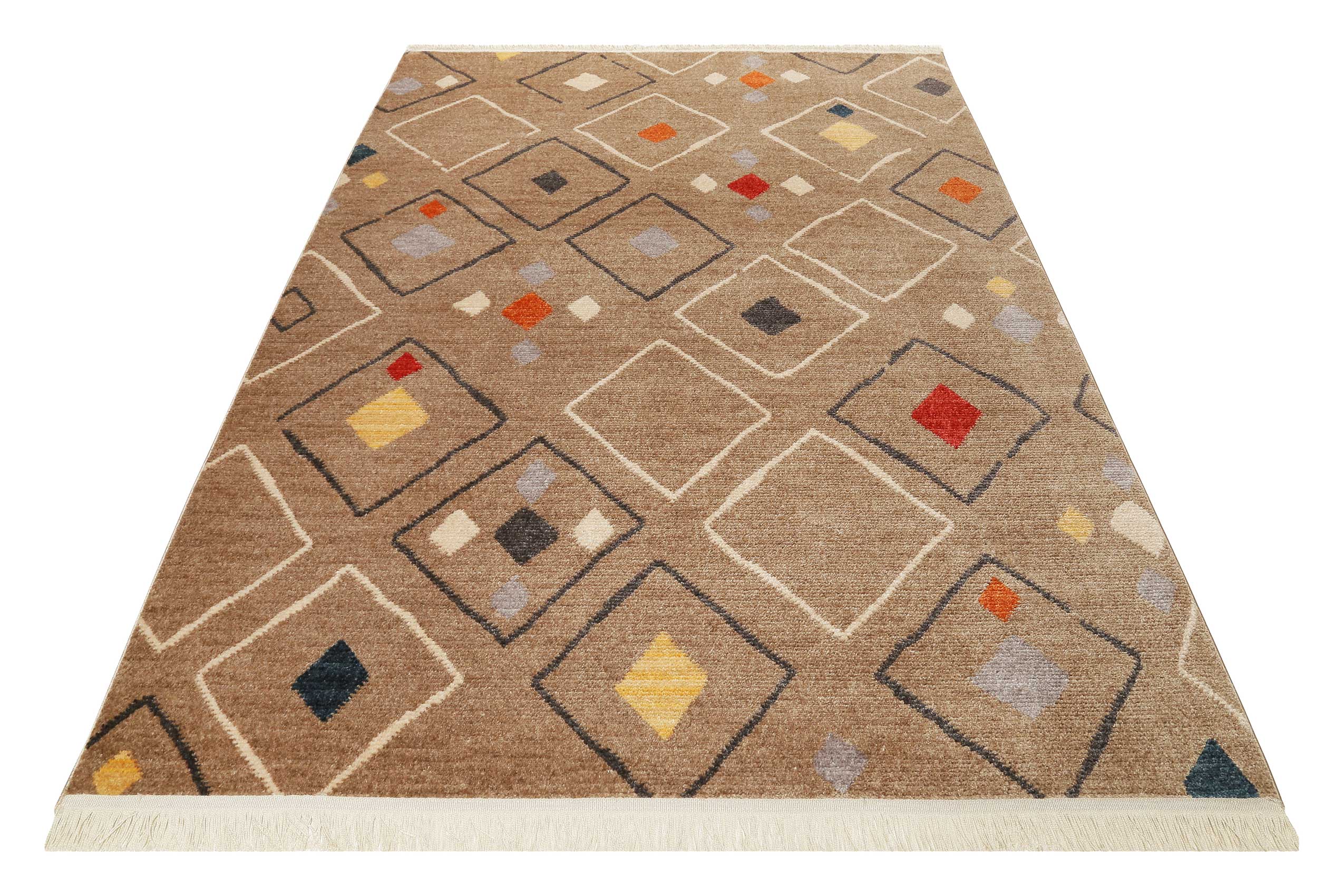 Teppich Sand Braun Bunt Kurzflor » Mont Royal « WECONhome - Ansicht 2