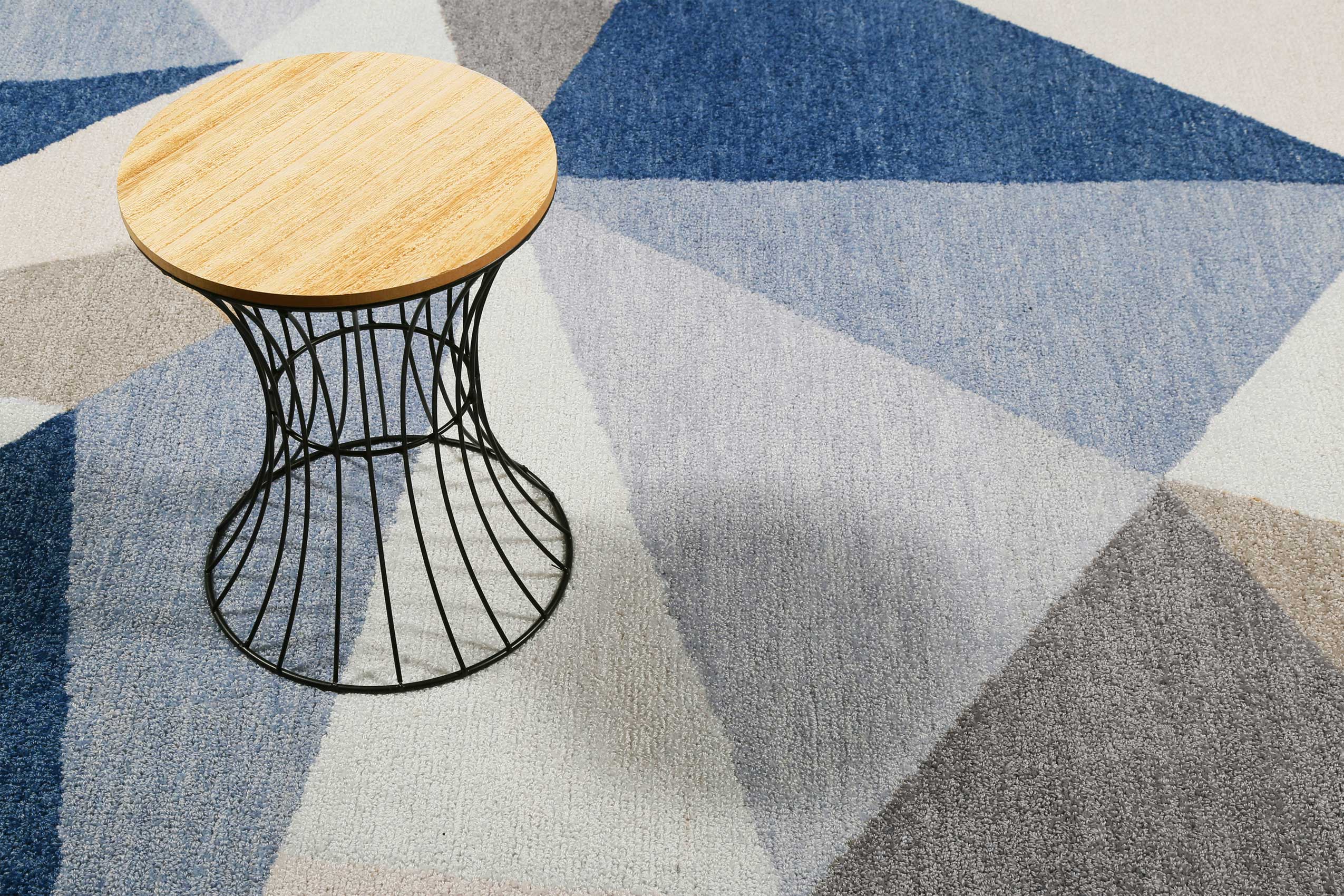 Teppich Blau Kurzflor 