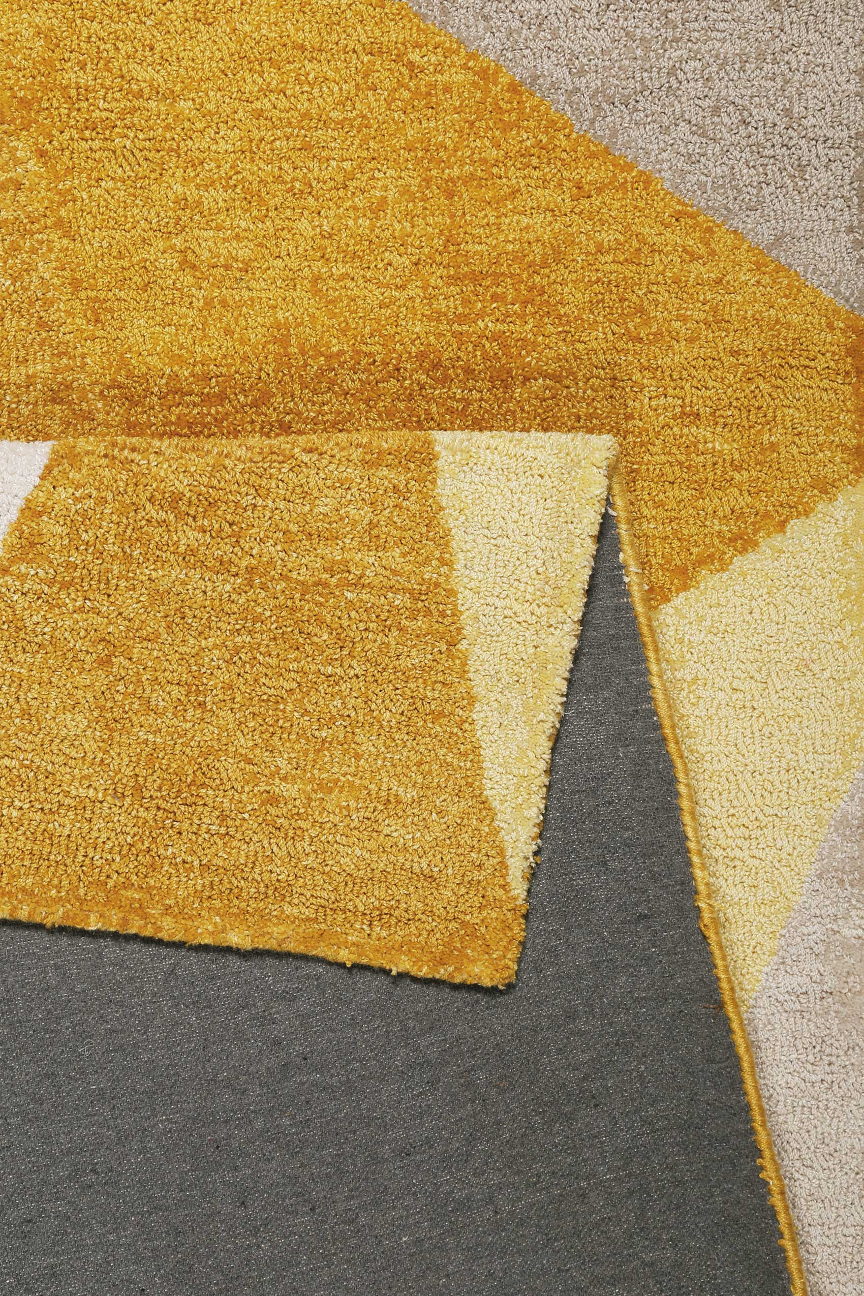 Teppich Gelb Gold Kurzflor 