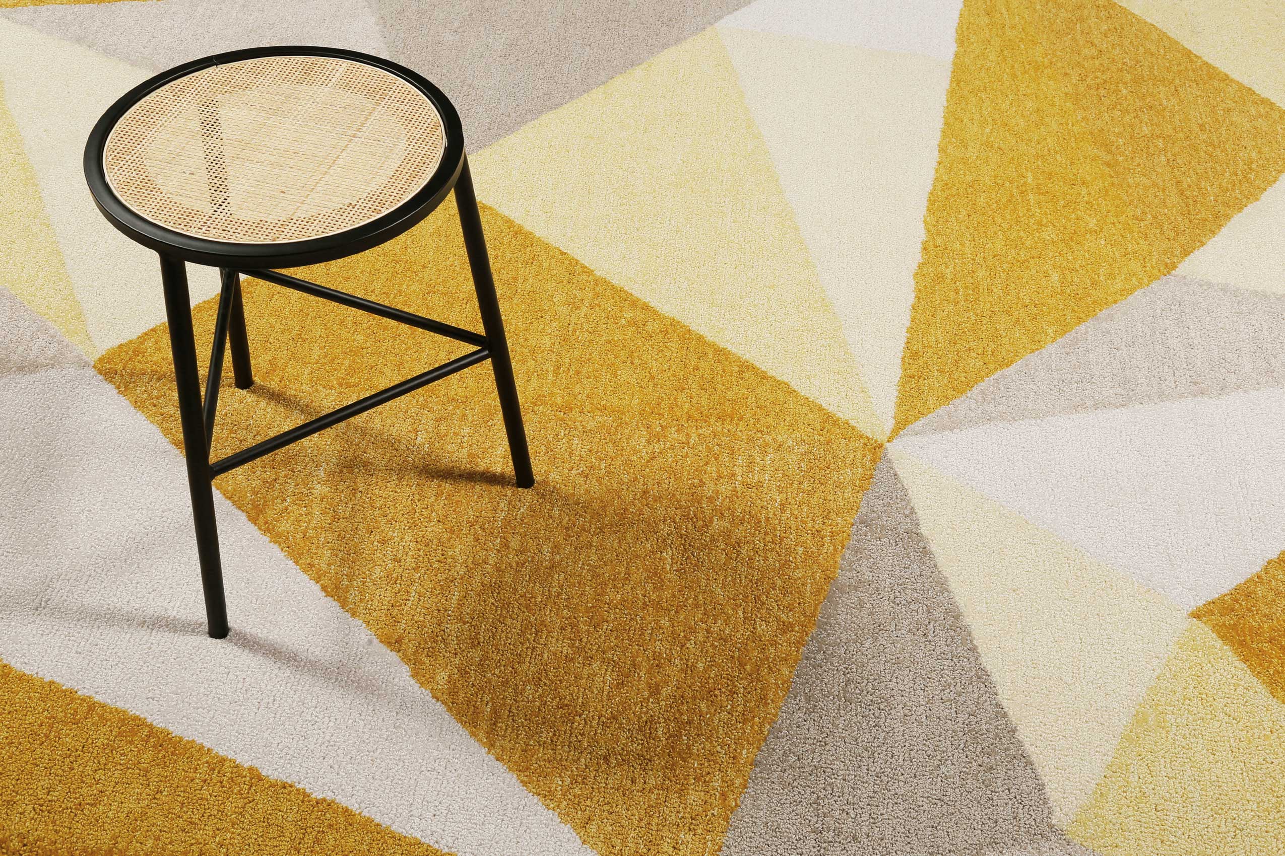 Teppich Gelb Gold Kurzflor 