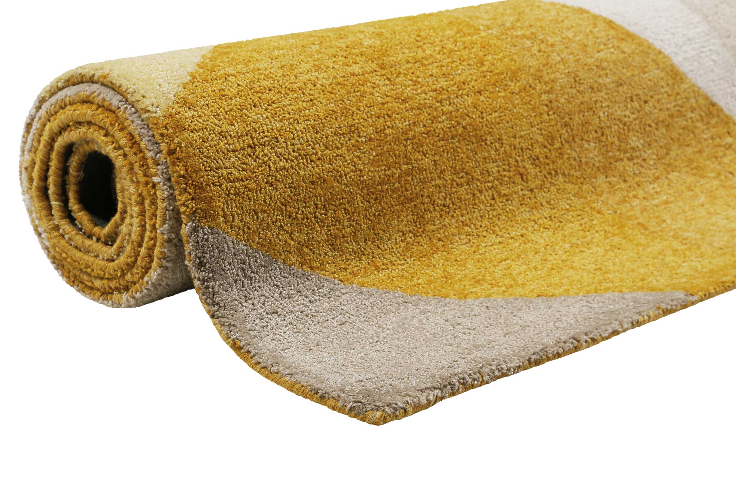 Teppich Gelb Gold Kurzflor 