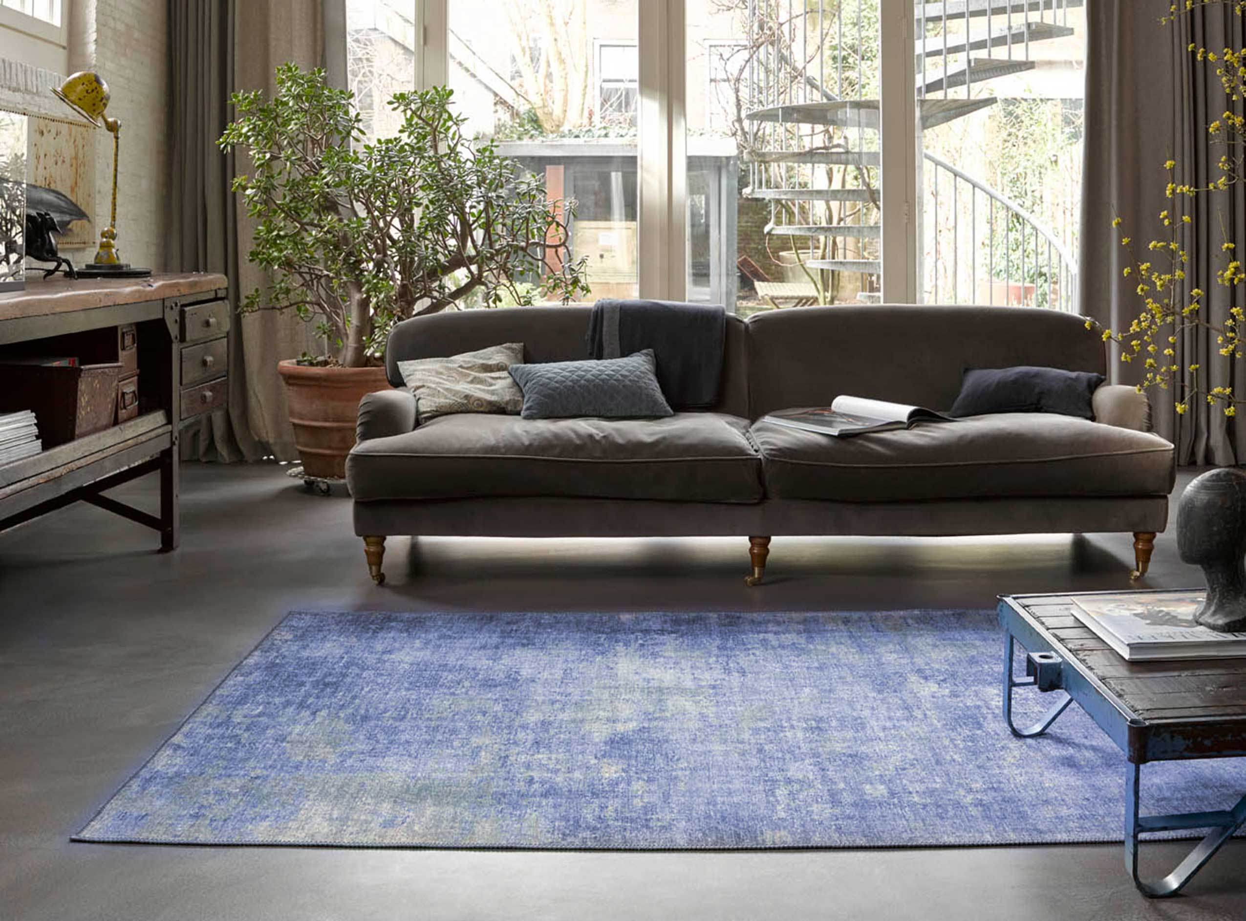 Vintage Teppich Blaugrau Grün » Night Hour « WECONhome - Ansicht 6
