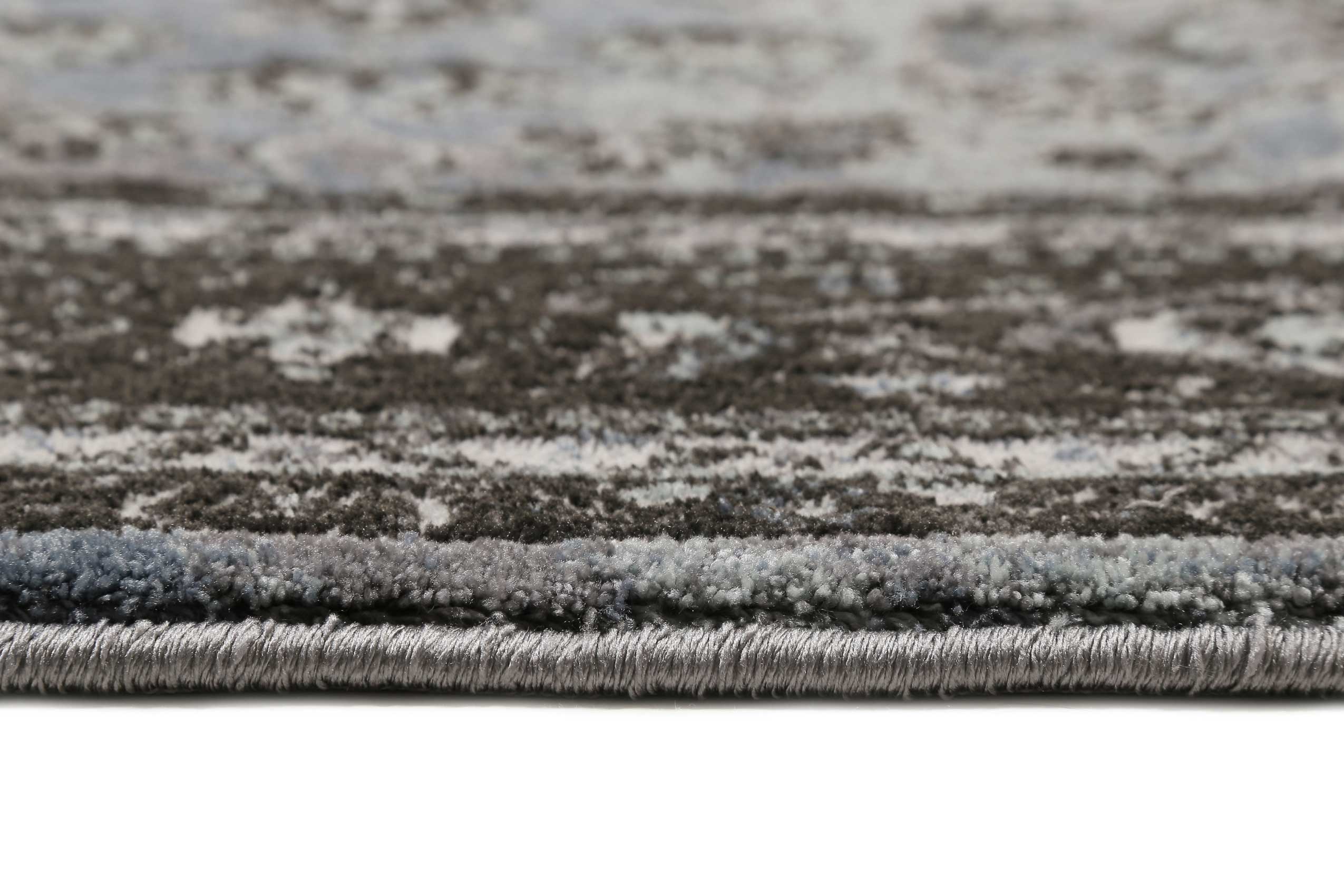 Teppich Grau Schwarz Blau Kurzflor 