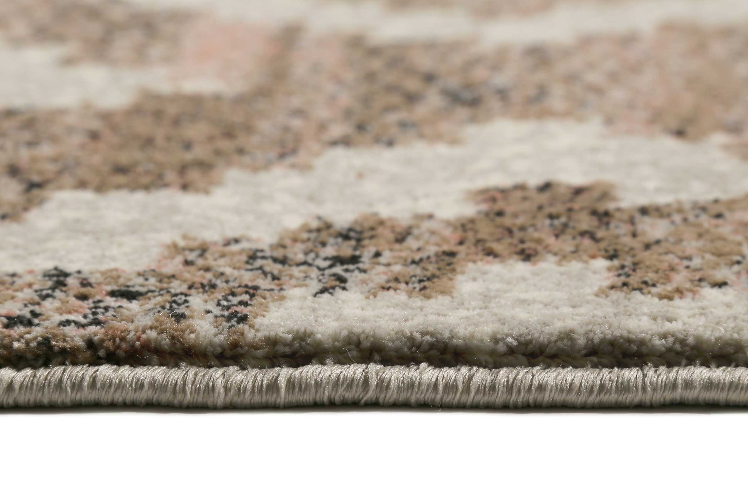 Teppich Beige Rosa Braun Kurzflor 