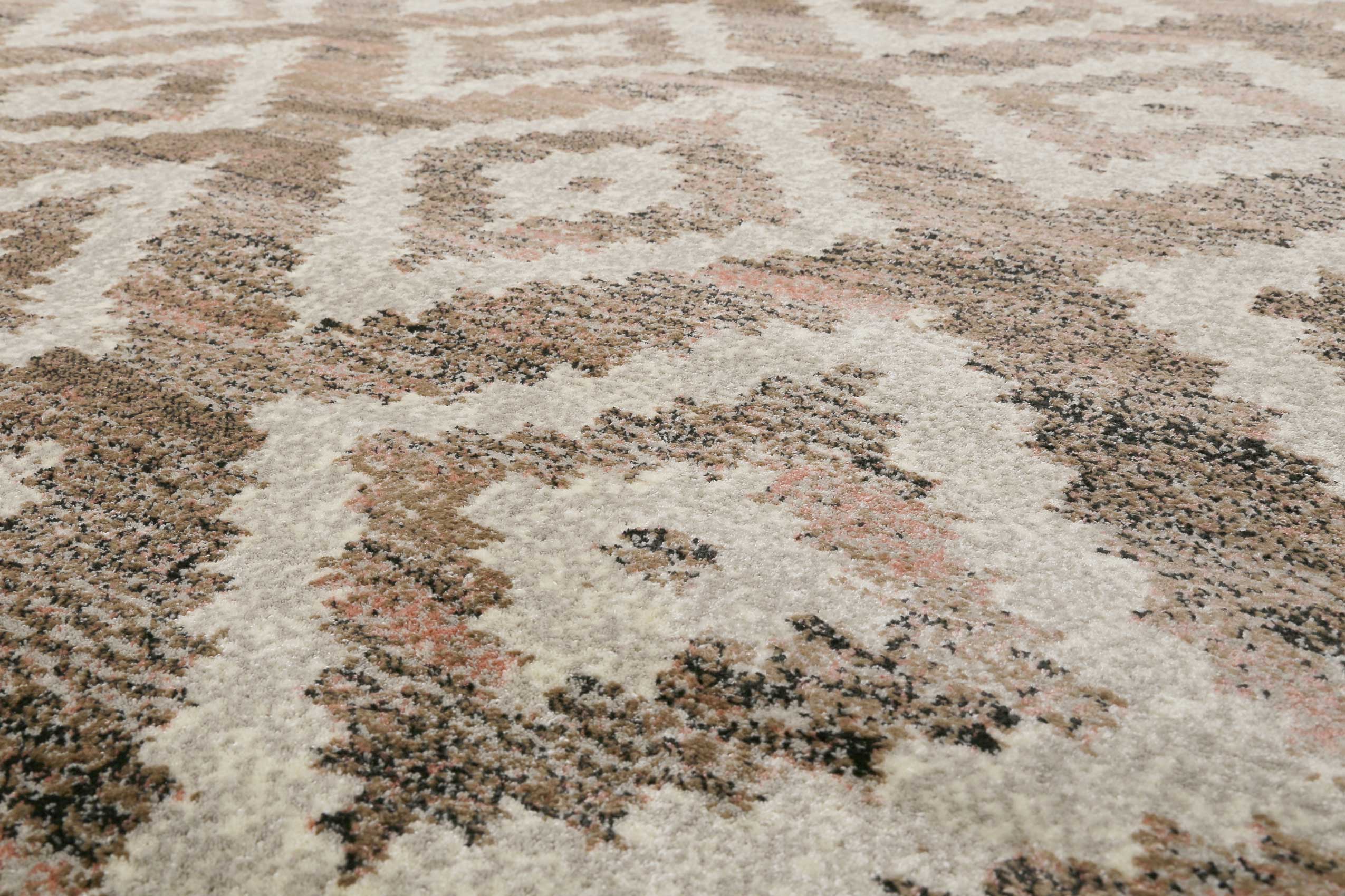 Teppich Beige Rosa Braun Kurzflor 