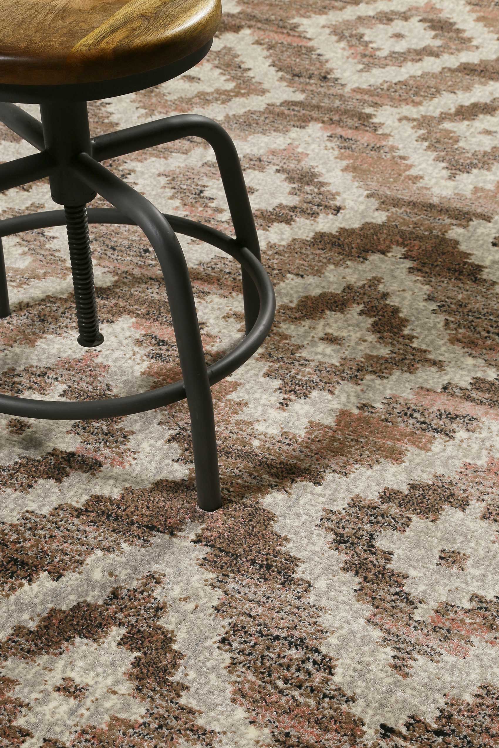Teppich Beige Rosa Braun Kurzflor 