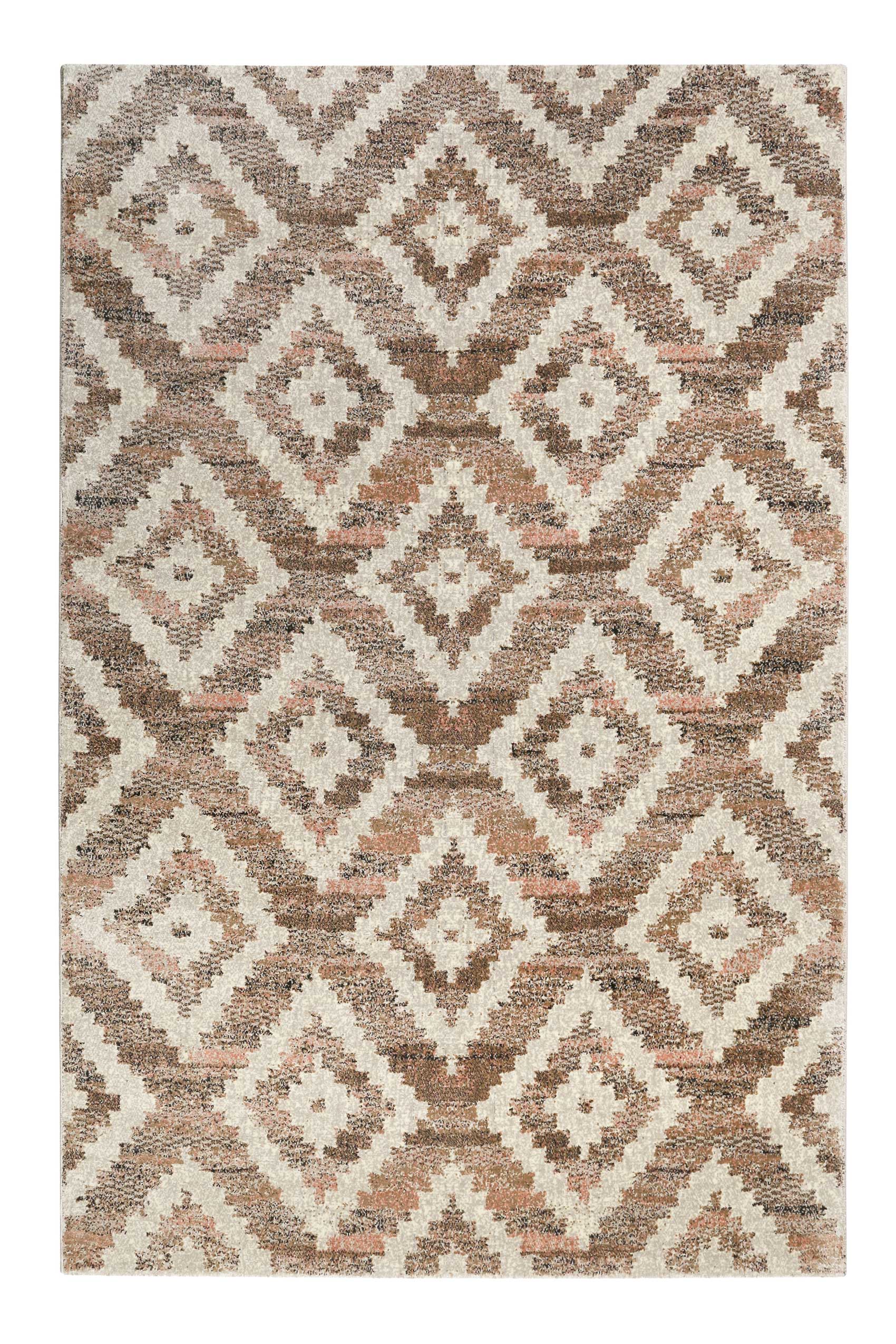 Teppich Beige Rosa Braun Kurzflor 