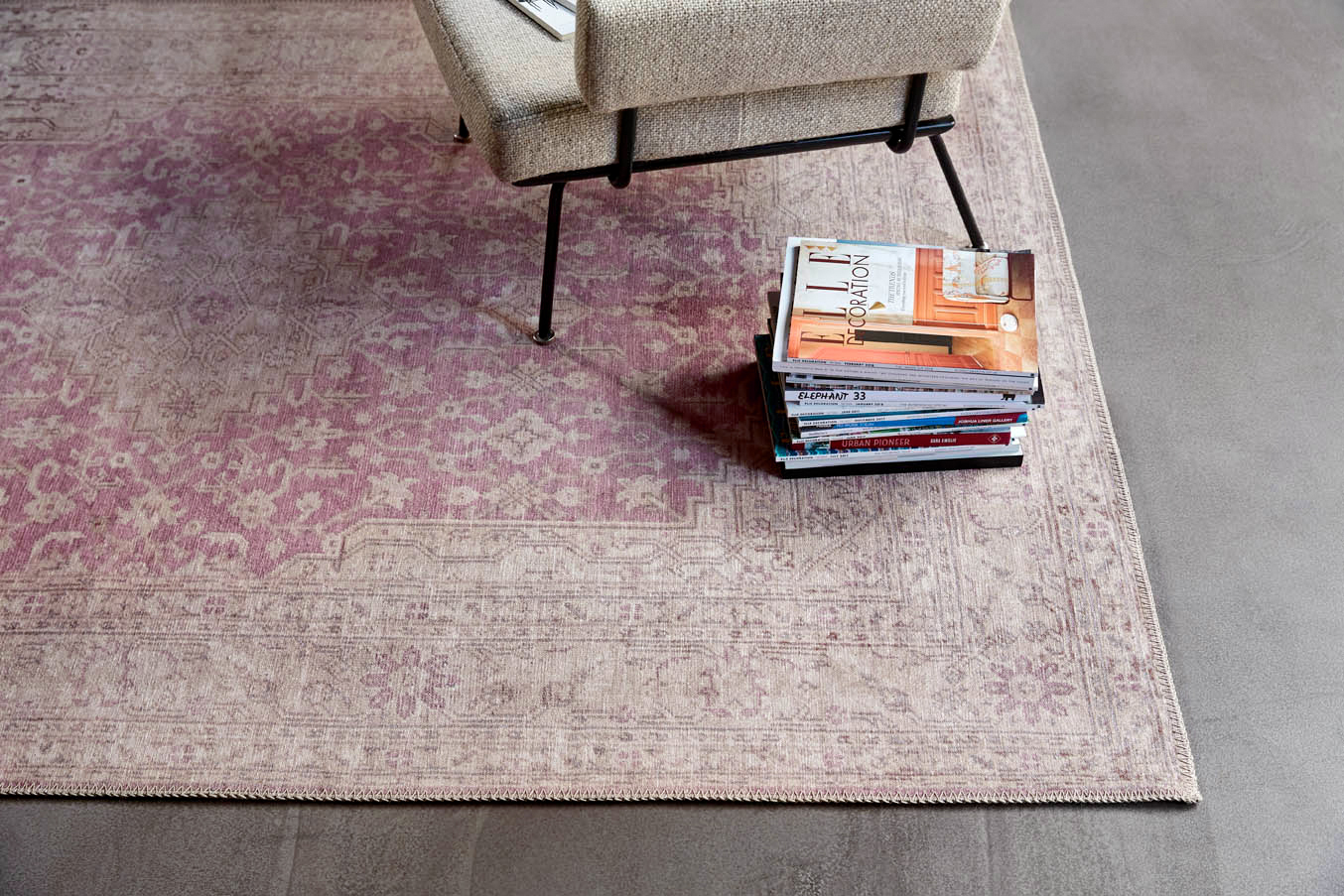Vintage Teppich Grau Beige Rosa » Past Future « WECONhome - Ansicht 8