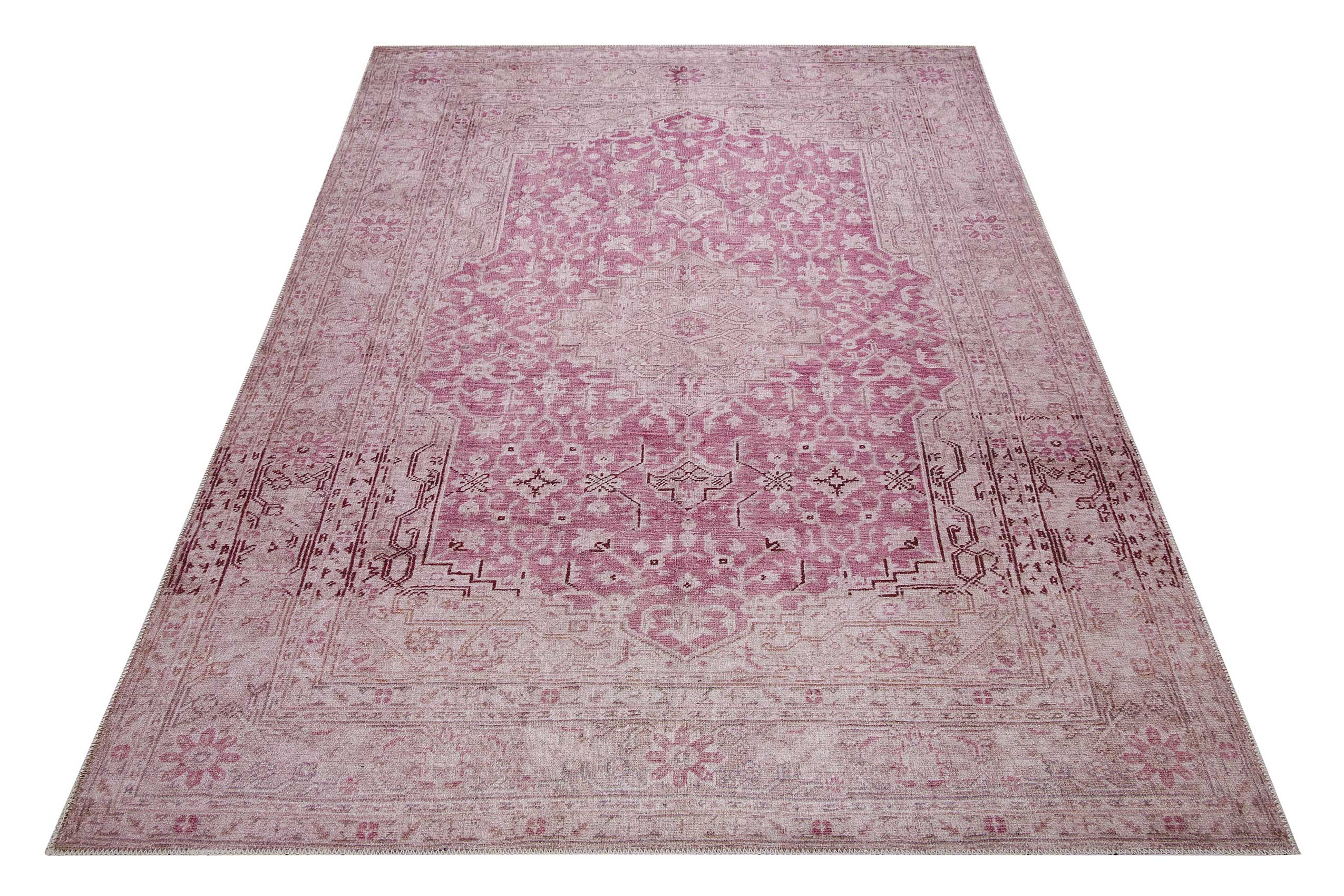 Vintage Teppich Grau Beige Rosa » Past Future « WECONhome - Ansicht 2