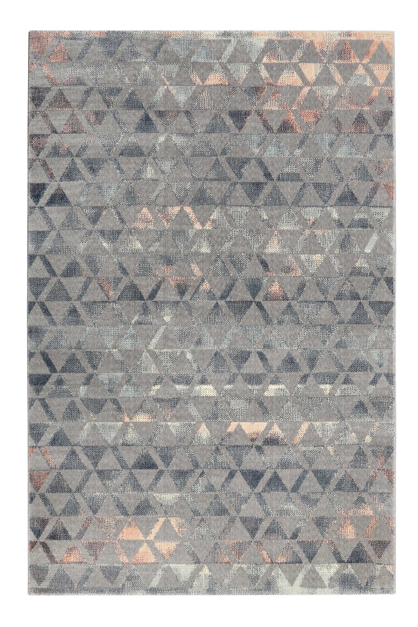 Teppich Grau Taupe Rosa Kurzflor 