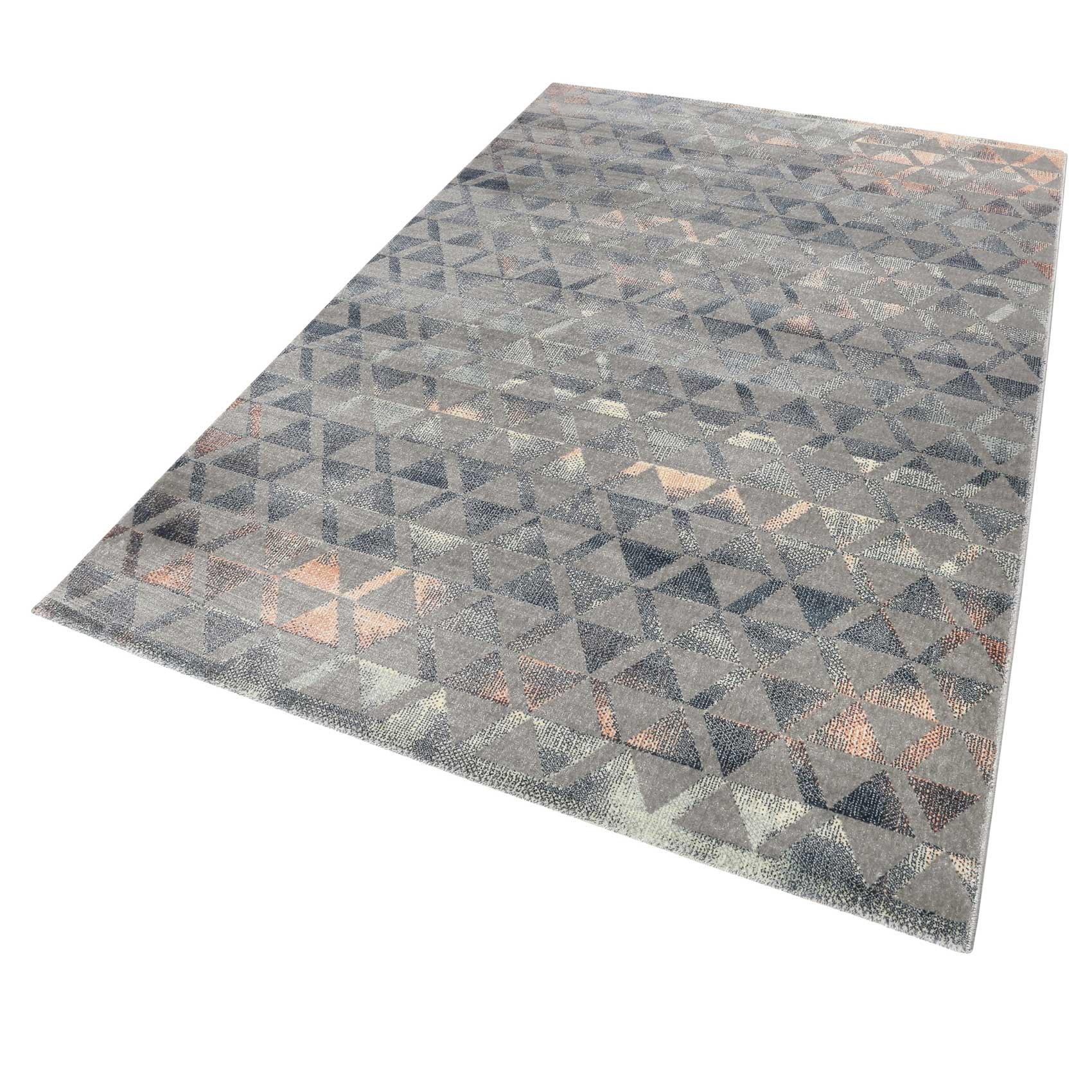 Teppich Grau Taupe Rosa Kurzflor 