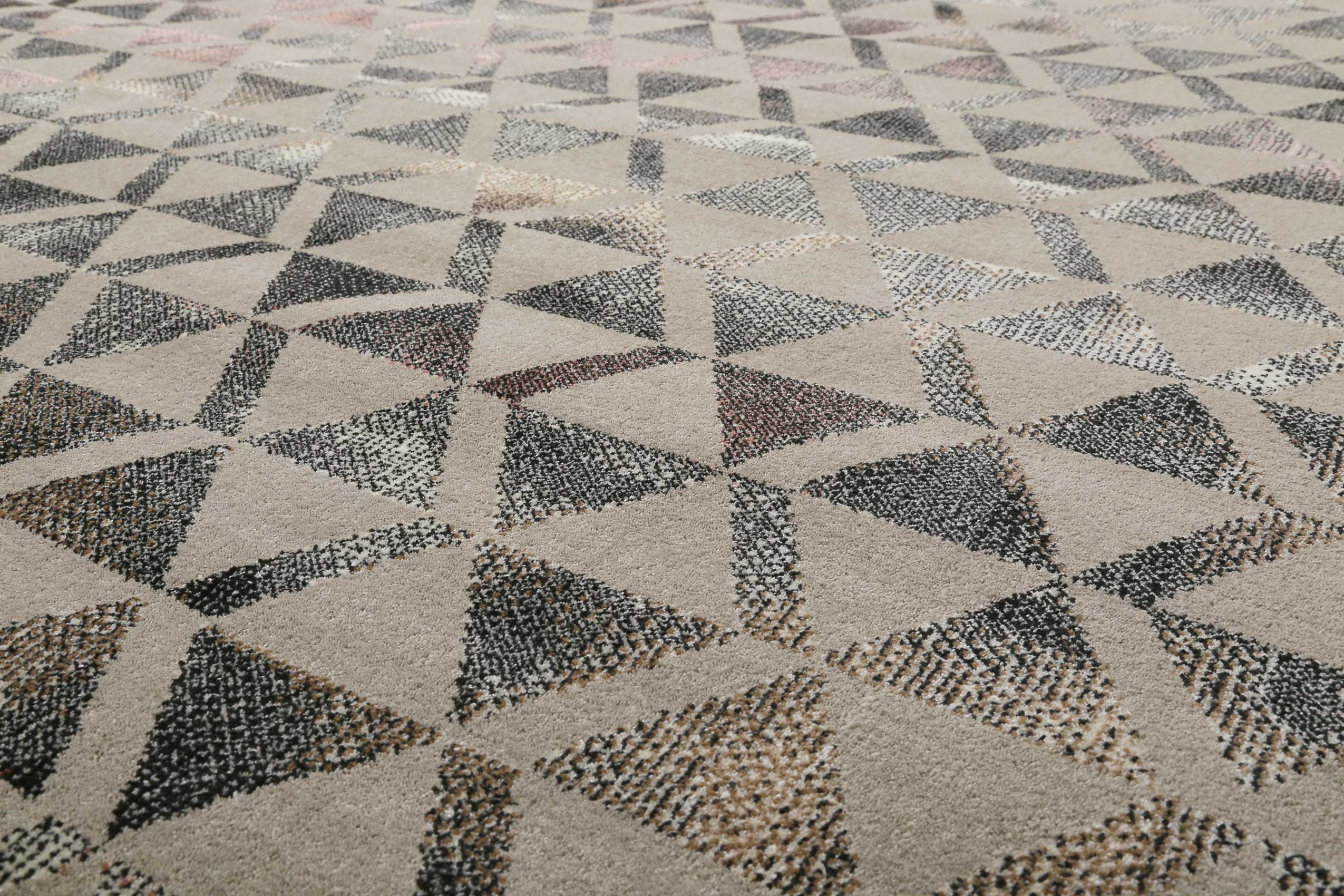 Teppich Grau Schwarz Rosa Kurzflor 