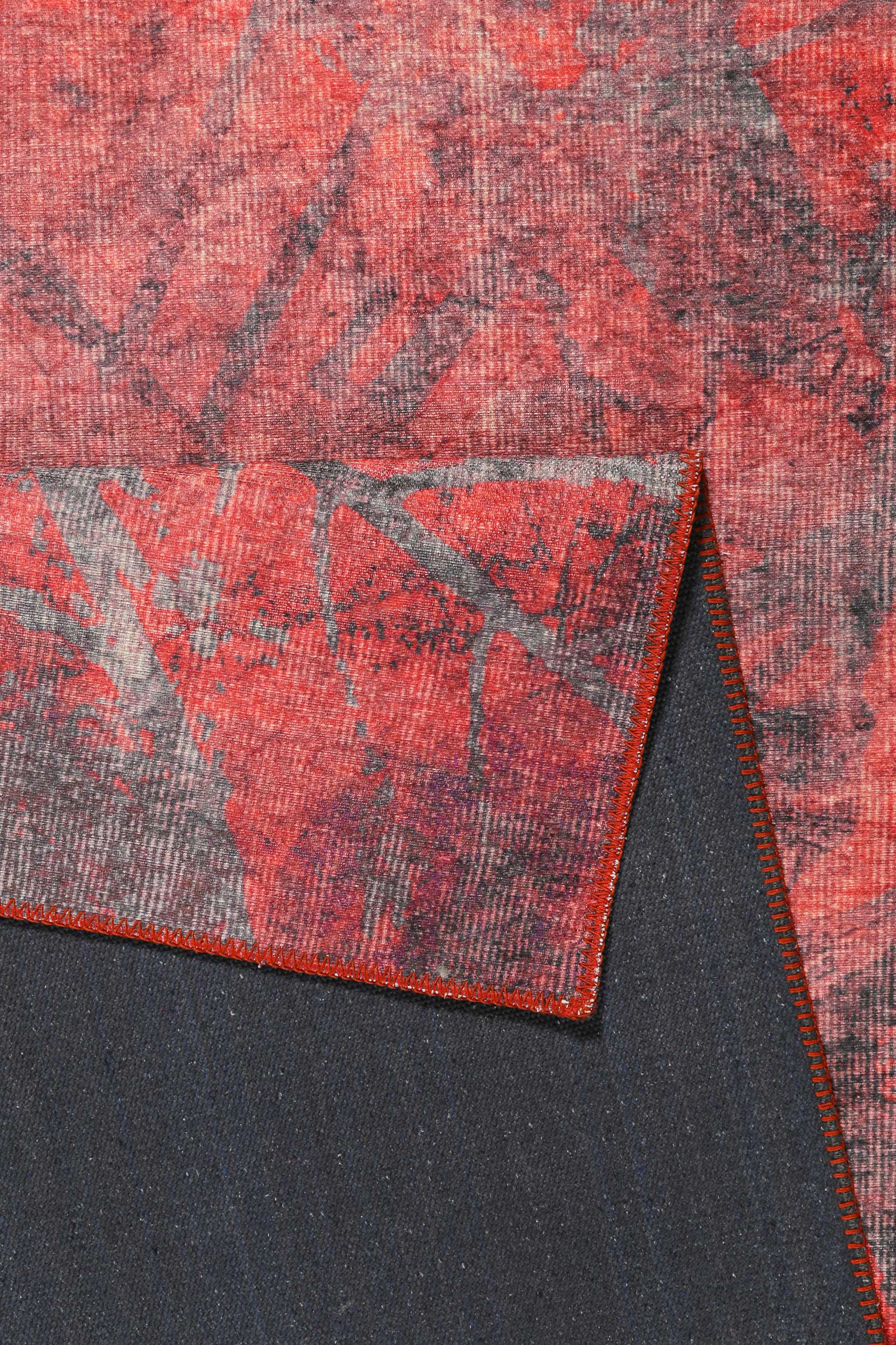 Vintage Teppich Rot Kurzflor 