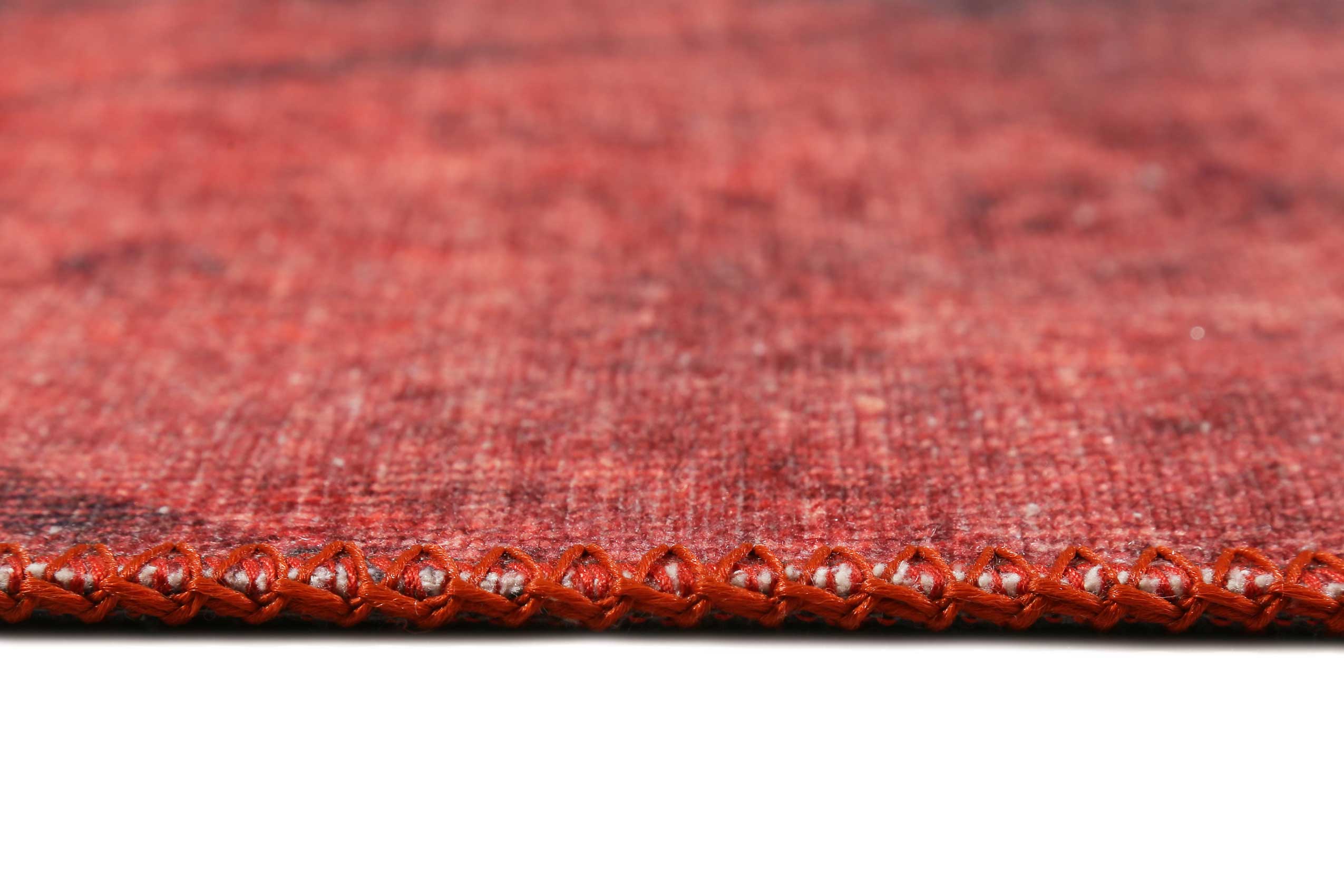 Vintage Teppich Rot Kurzflor 