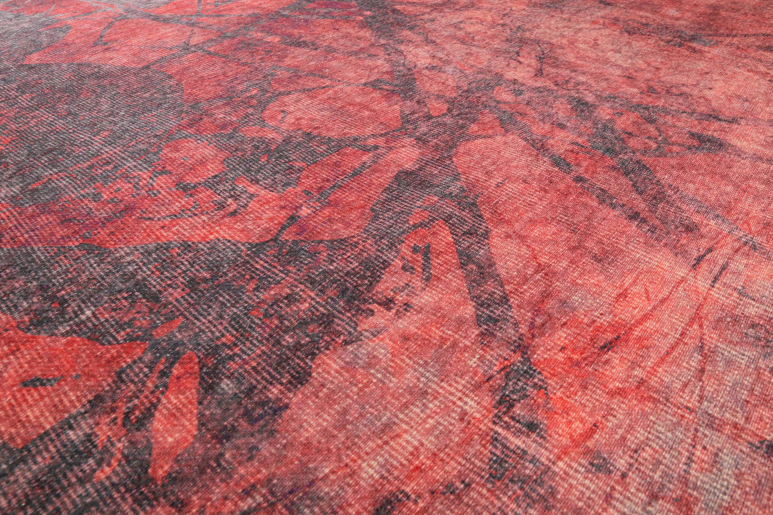 Vintage Teppich Rot Kurzflor 