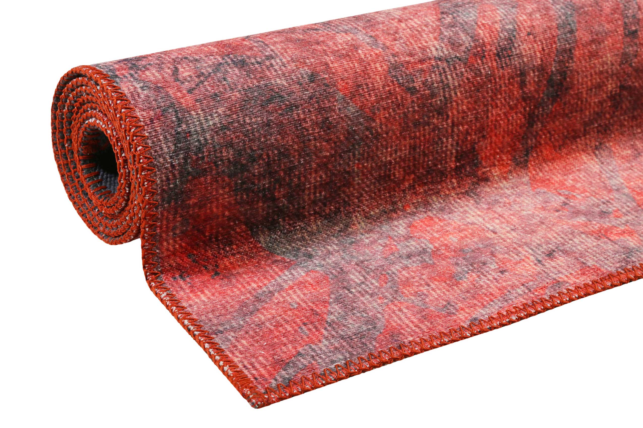 Vintage Teppich Rot Kurzflor 