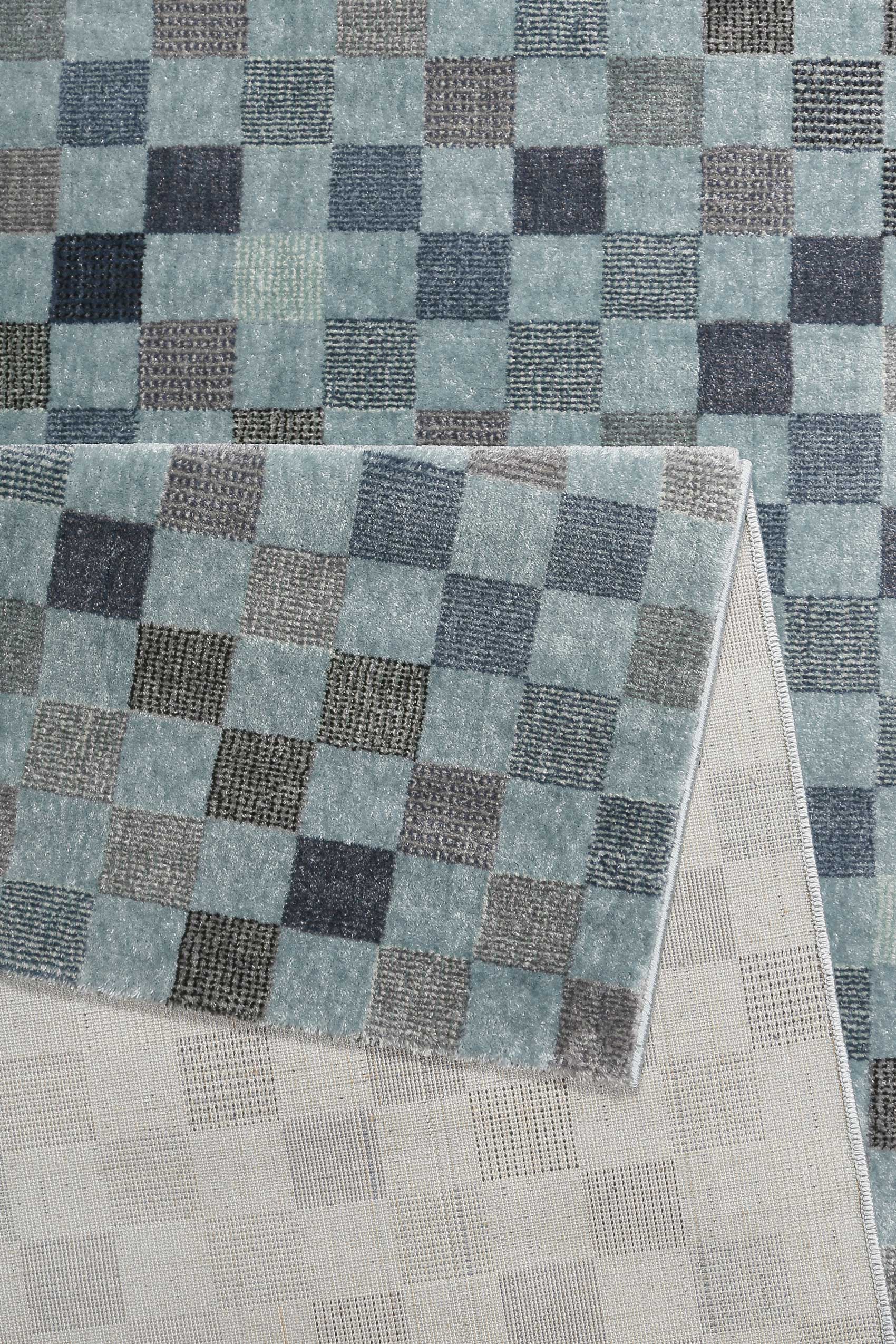 Teppich Blau Kurzflor 