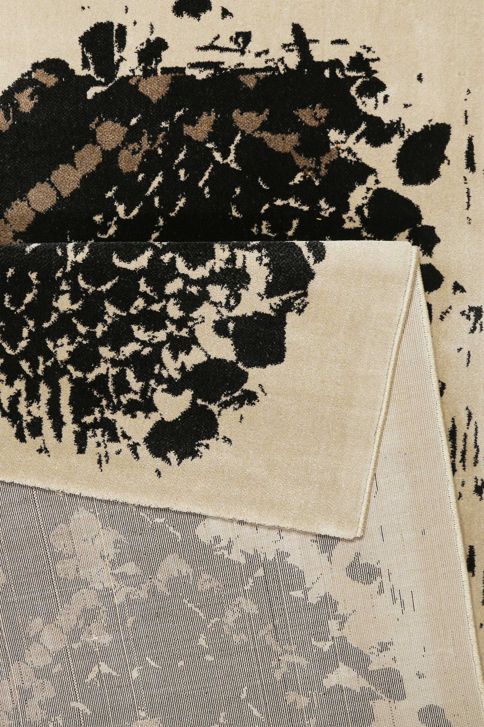 Teppich Animal Print Schwarz Beige Taupe 