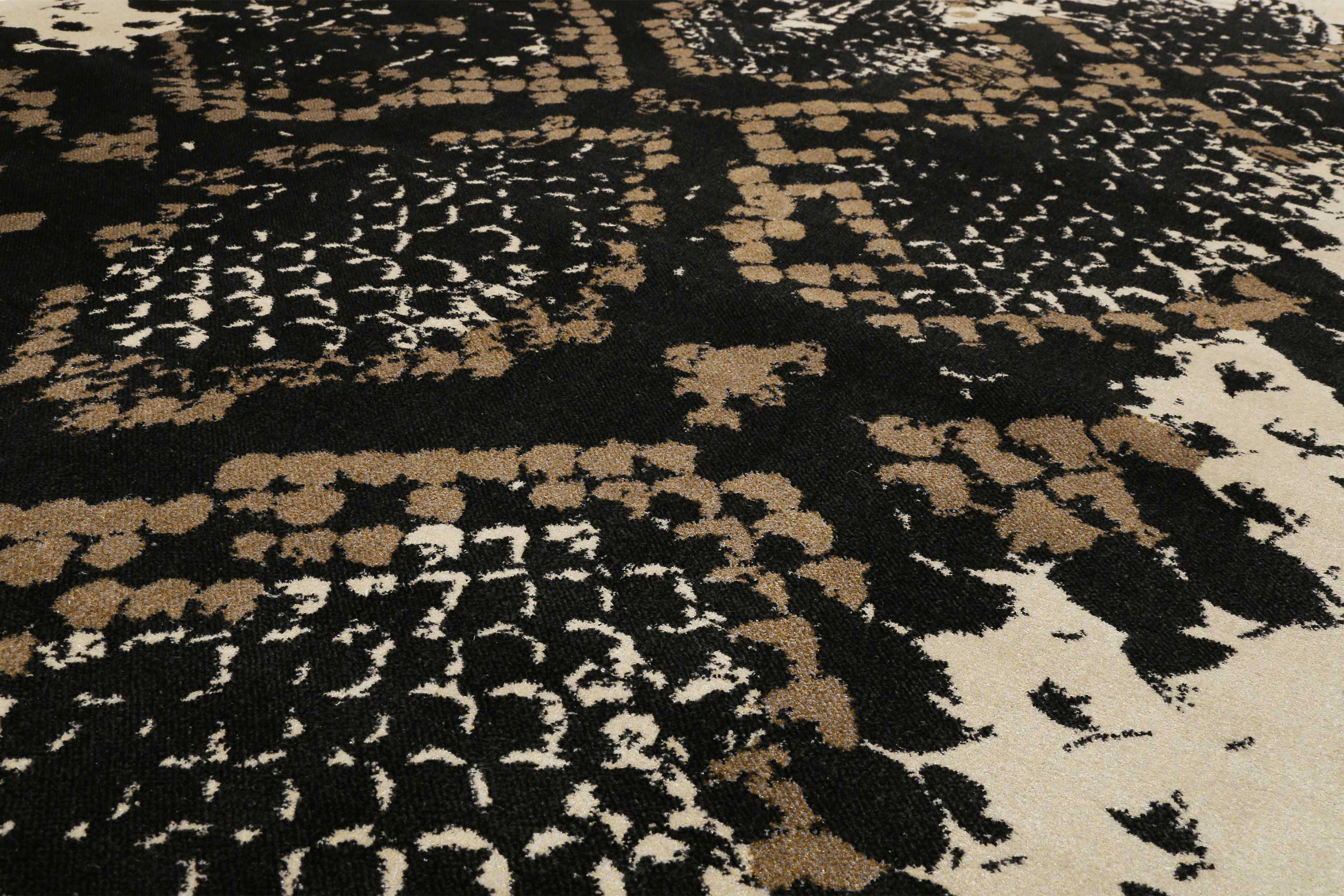 Teppich Animal Print Schwarz Beige Taupe 