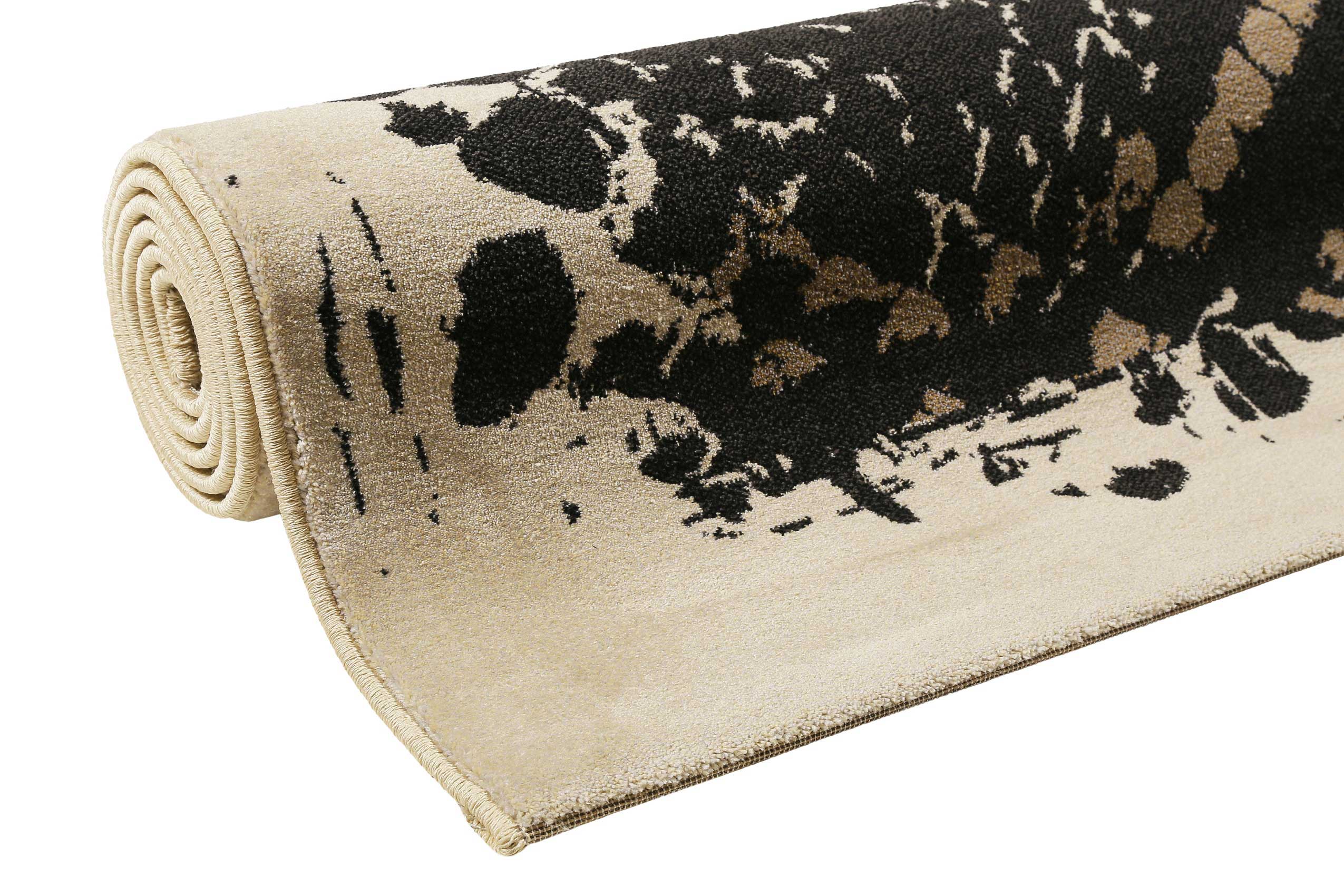 Teppich Animal Print Schwarz Beige Taupe 