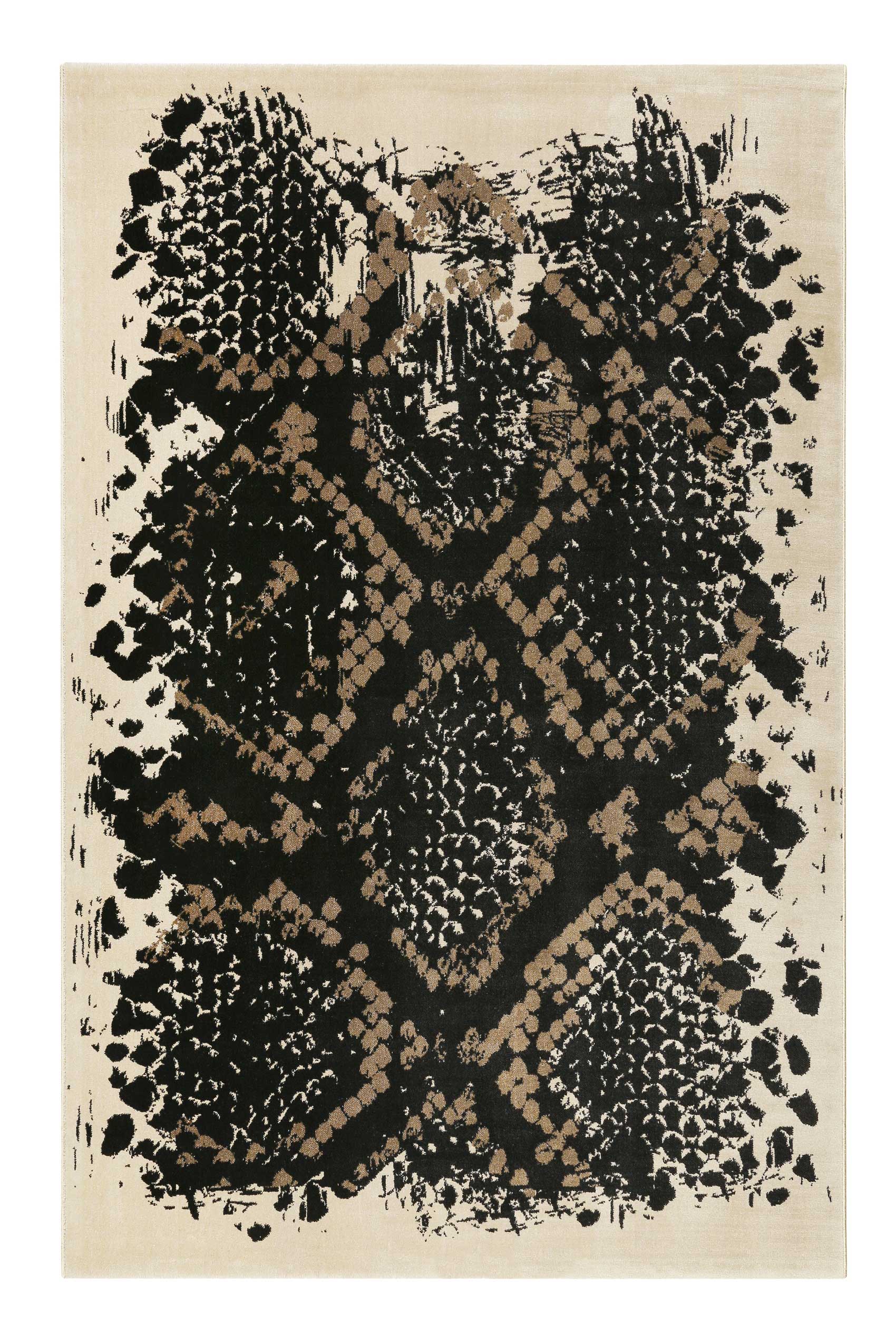 Teppich Animal Print Schwarz Beige Taupe 