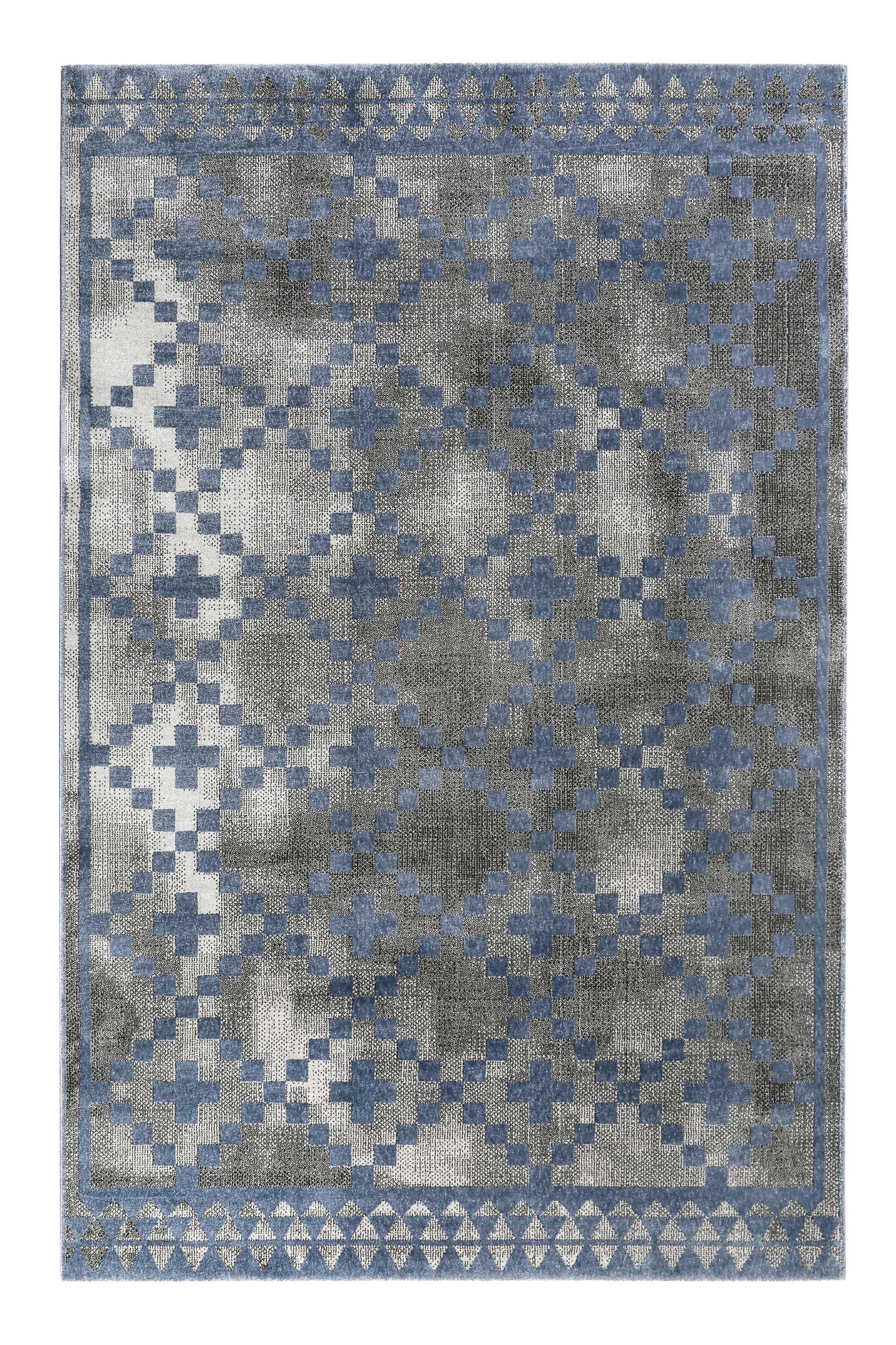 Teppich Grau Blau Kurzflor » Pleasure 2.0 « WECONhome - Ansicht 1