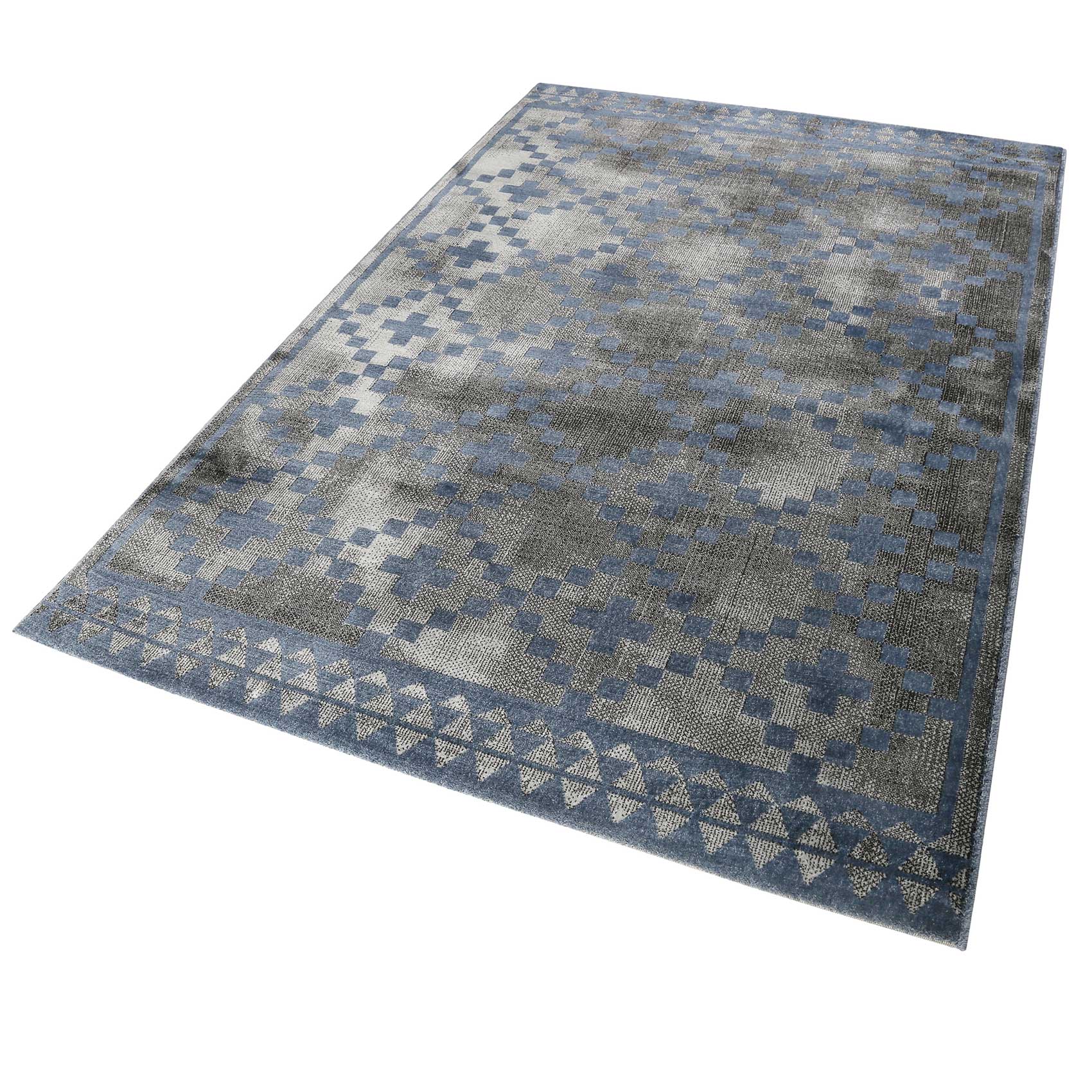 Teppich Grau Blau Kurzflor » Pleasure 2.0 « WECONhome - Ansicht 2