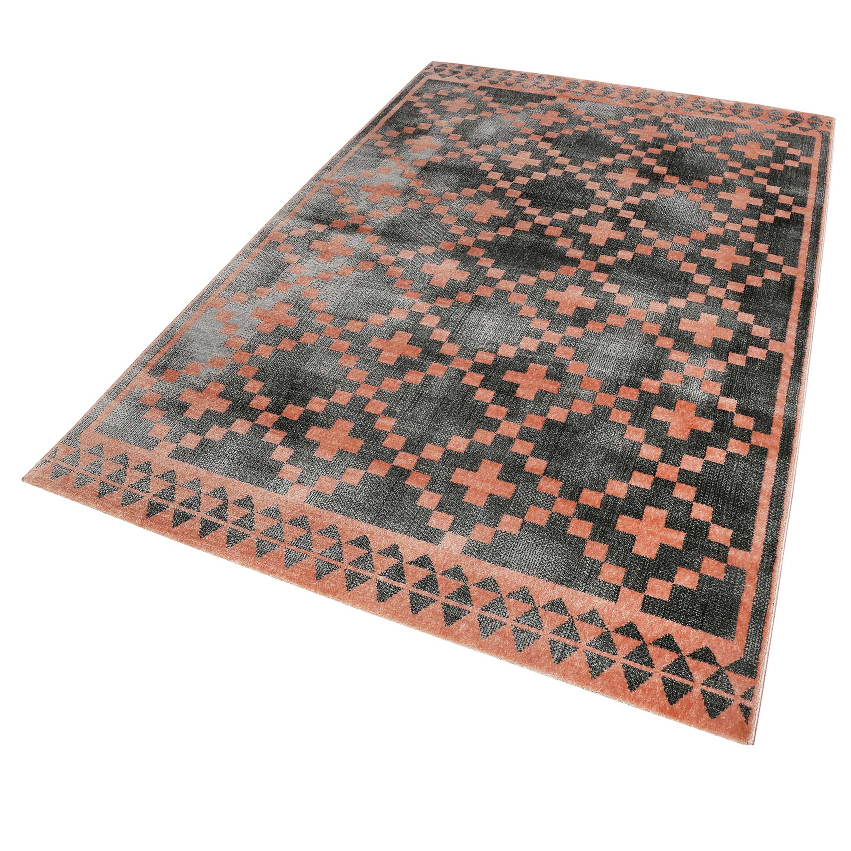 Teppich Grau Koralle Kurzflor » Pleasure 2.0 « WECONhome - Ansicht 2