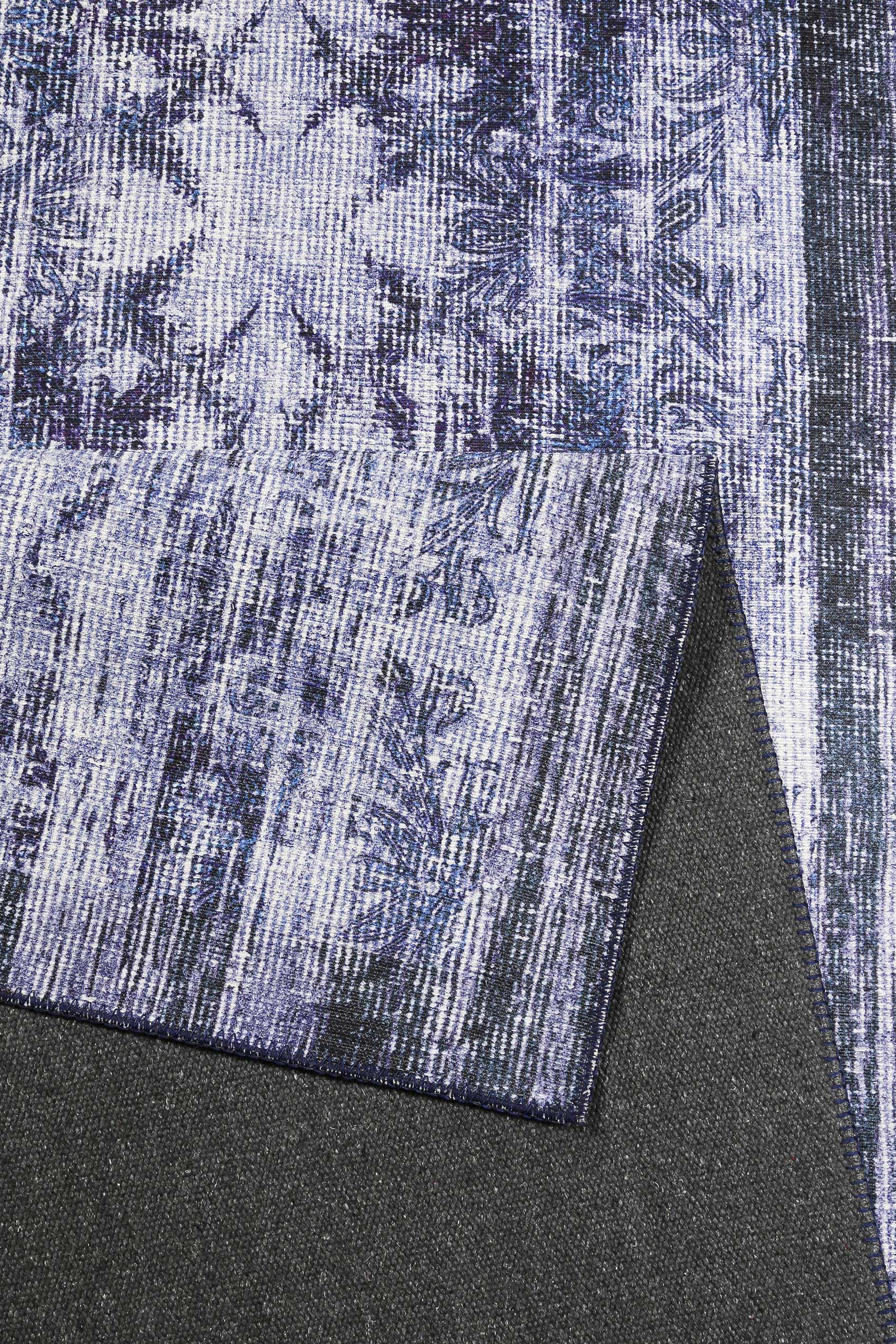 Vintage Teppich Grau Flieder Blau 
