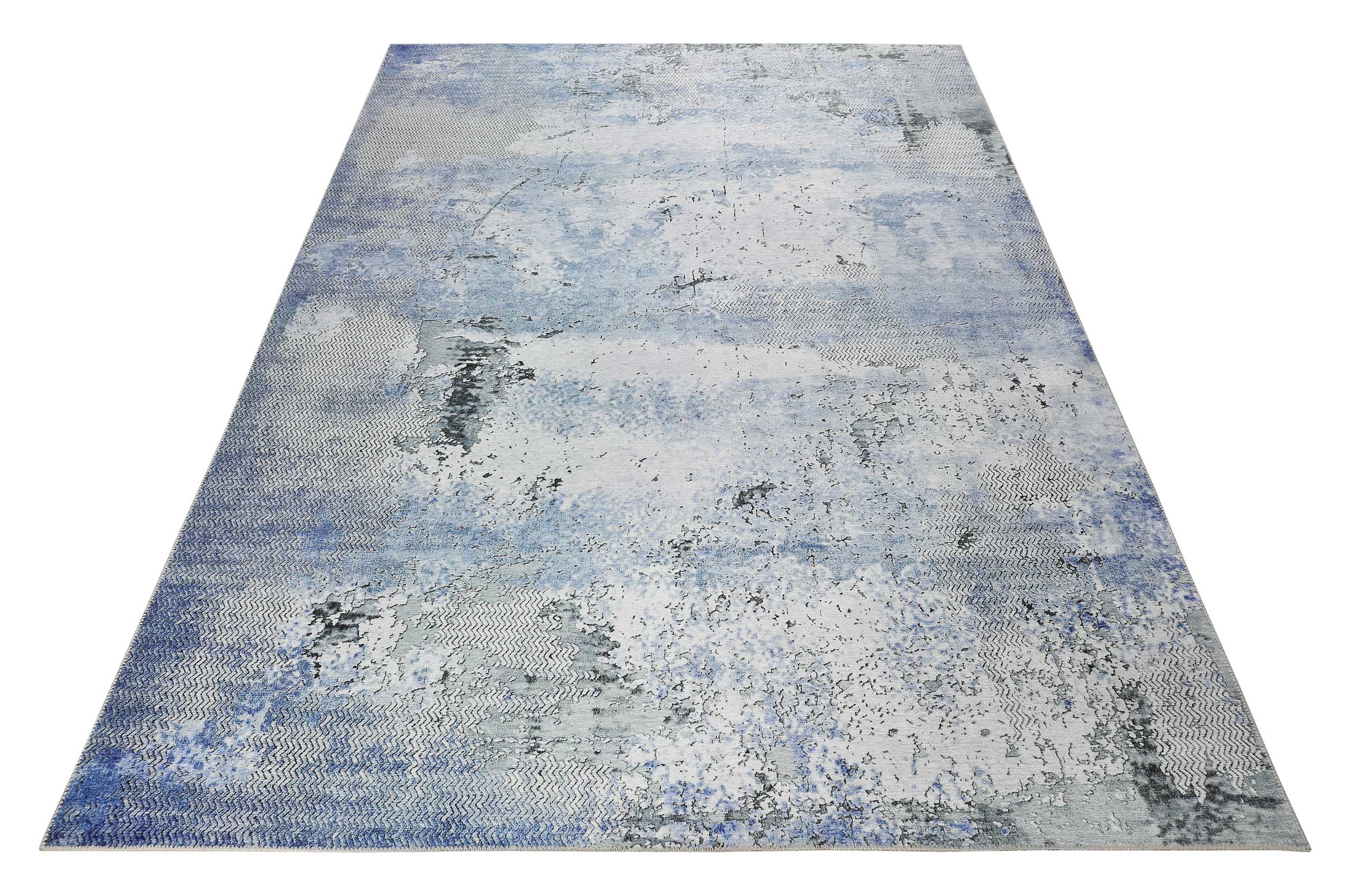 Vintage Teppich Blau Grau Kurzflor » Radiate « WECONhome - Ansicht 2