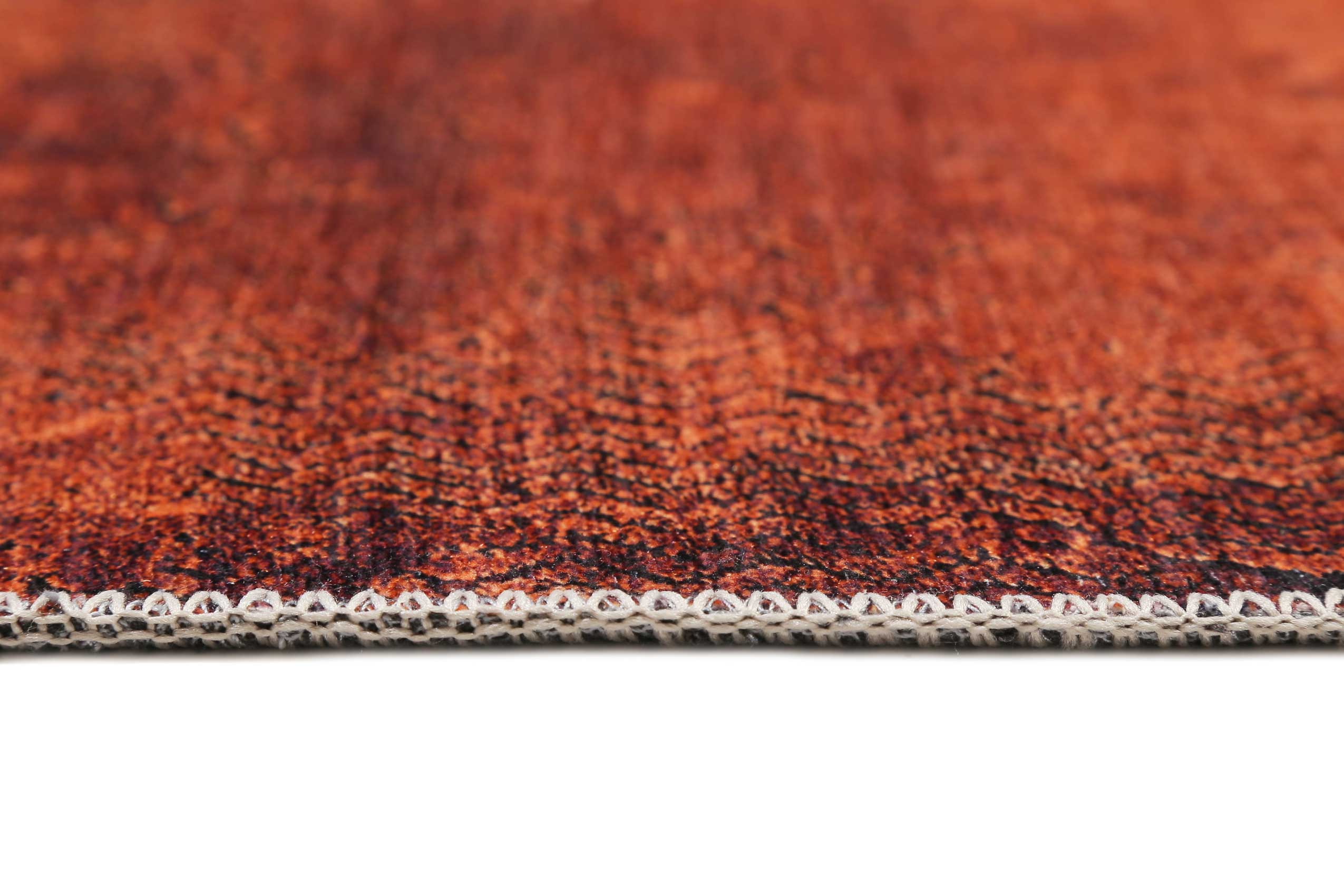 Vintage Teppich Rost Rot Kurzflor 