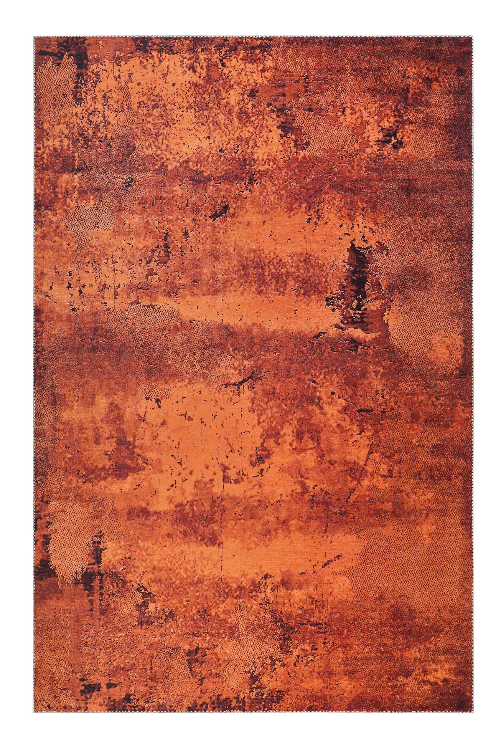 Vintage Teppich Rost Rot Kurzflor 