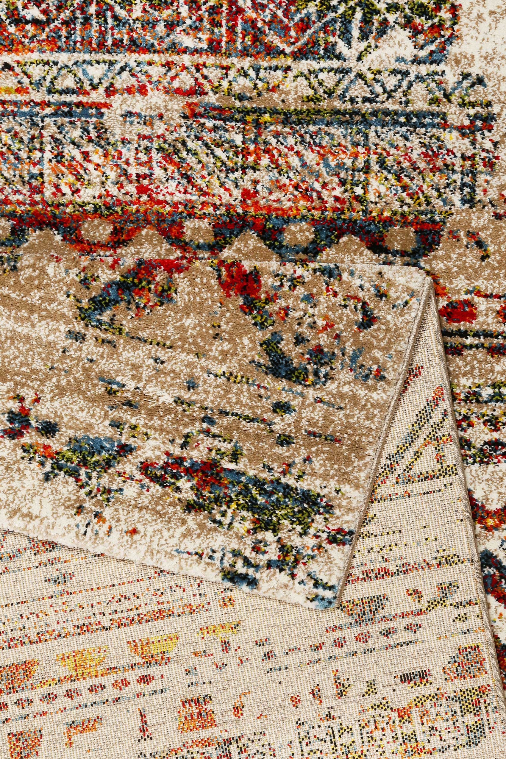 Teppich Orange Rot Grün Kurzflor » Riad « WECONhome - Ansicht 3