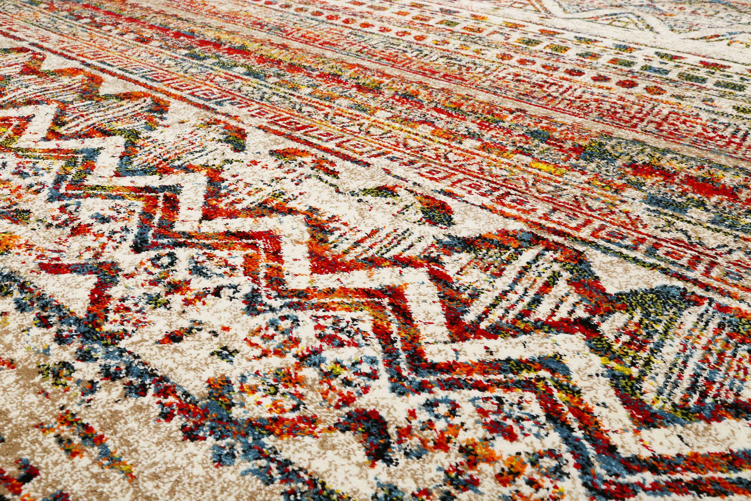Teppich Orange Rot Grün Kurzflor » Riad « WECONhome - Ansicht 5