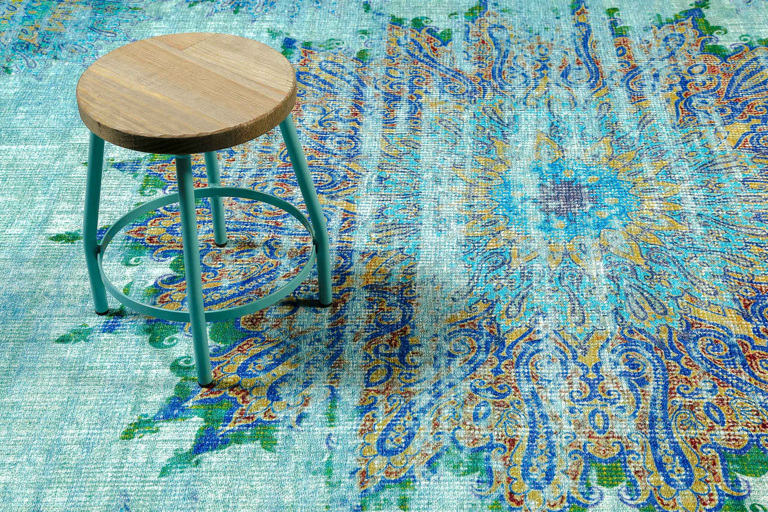 Teppich Türkis Vintage 