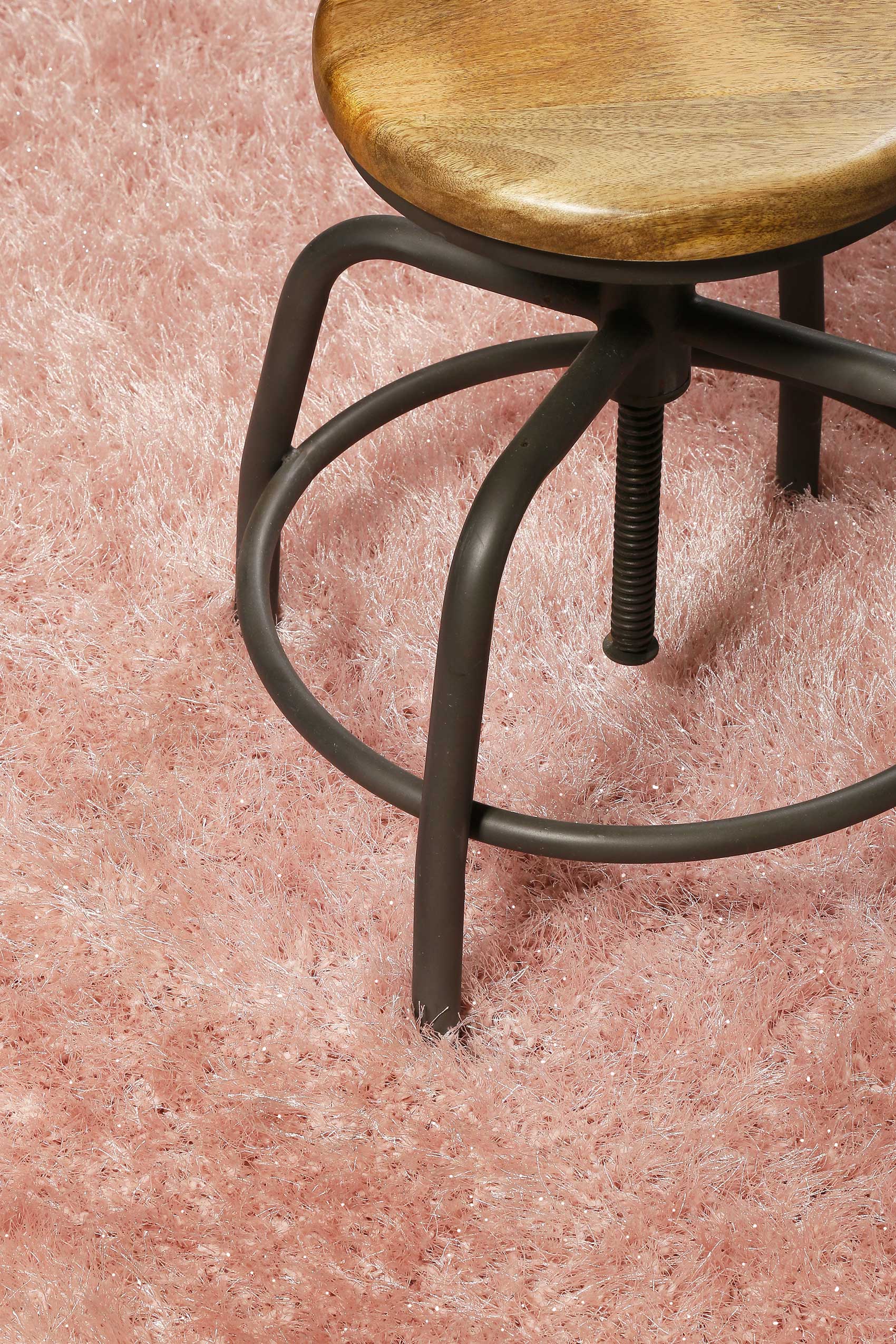 Teppich Rosa glänzend Hochflor 