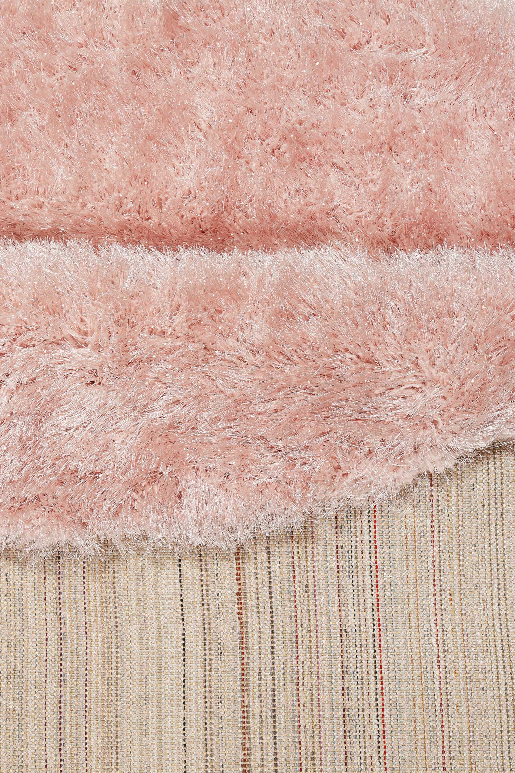 Teppich Rund Rosa glänzend Hochflor » Shiny Touch « WECONhome - Ansicht 3