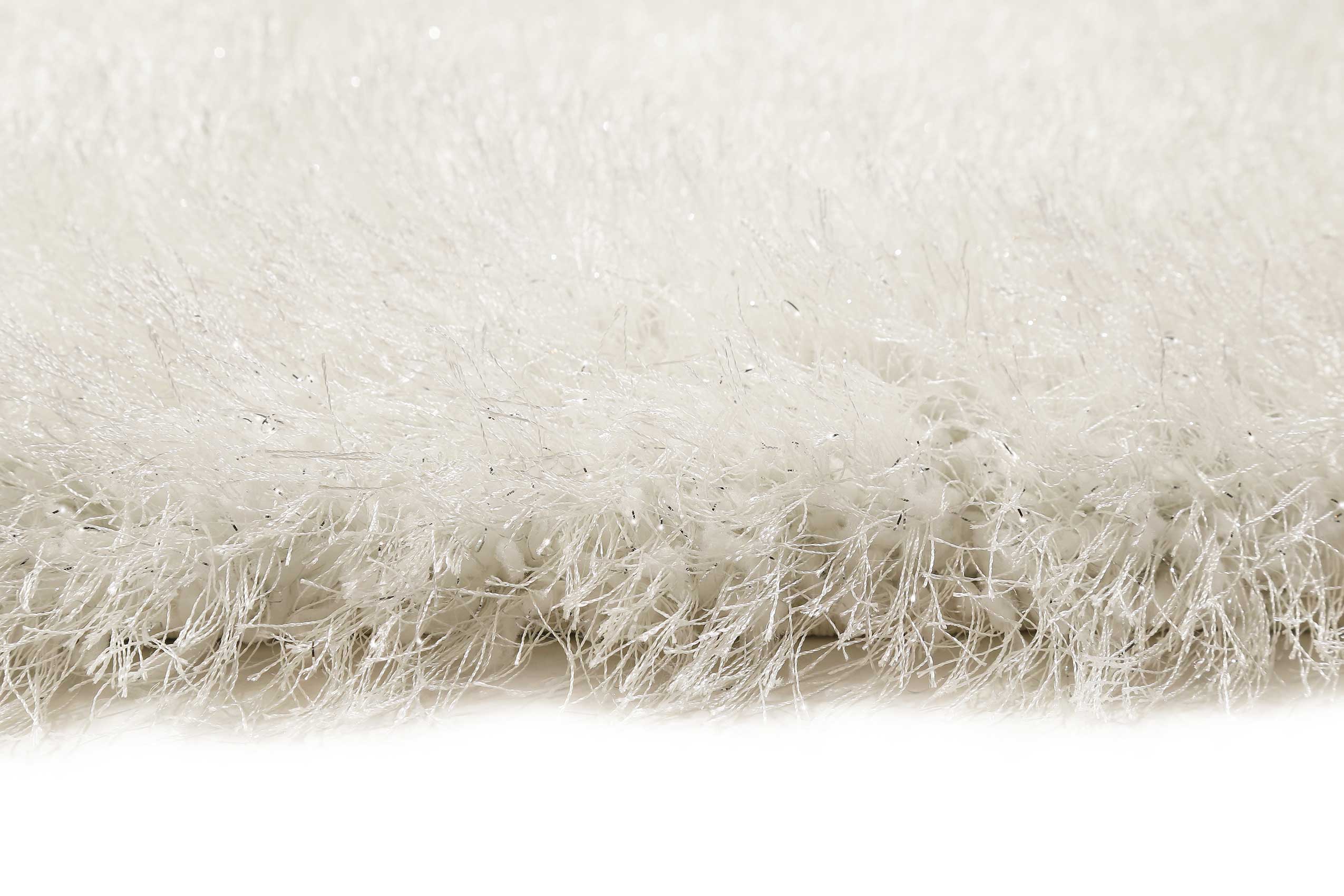 Teppich Creme Weiß glänzend Hochflor 
