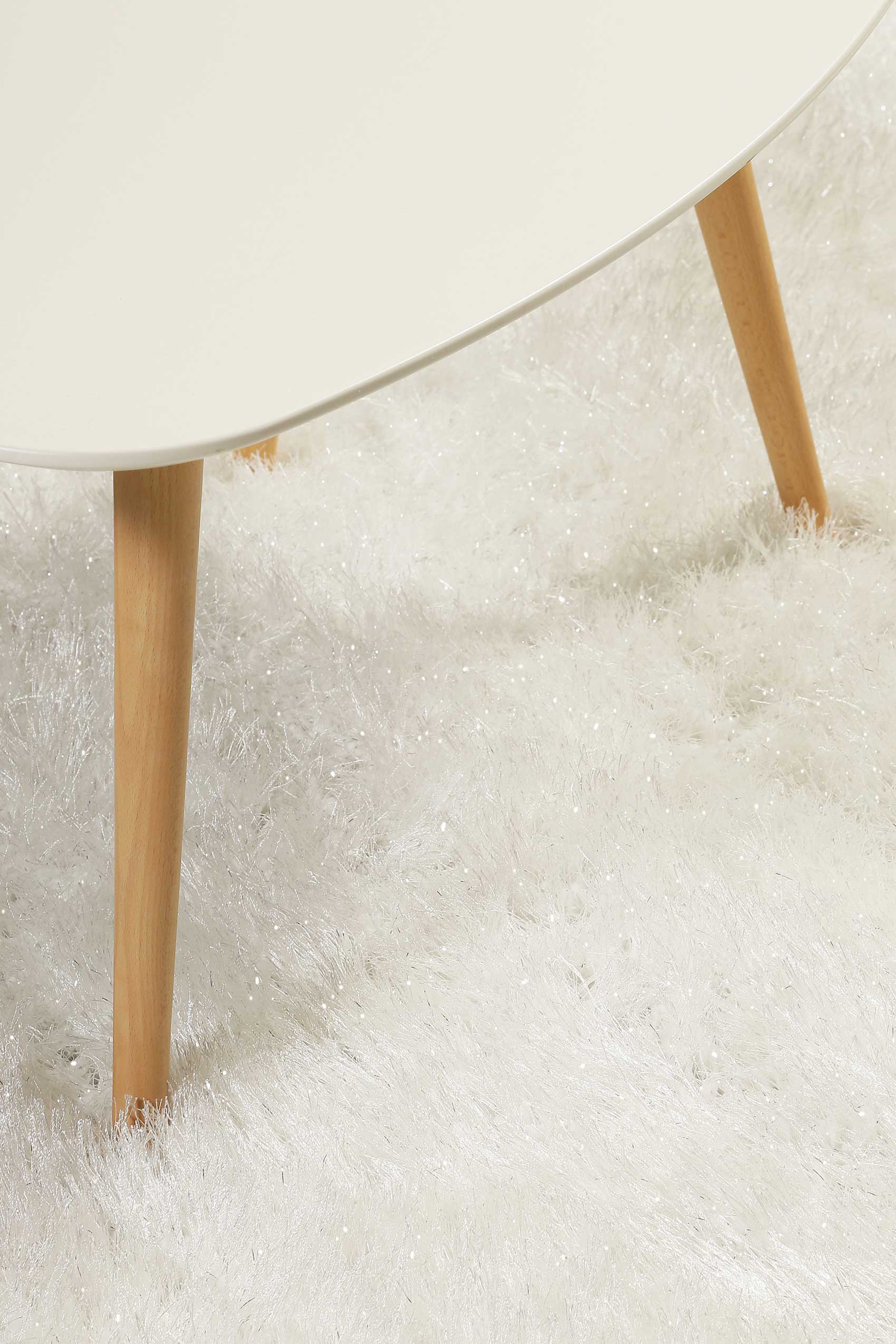 Teppich Creme Weiß glänzend Hochflor » Shiny Touch « WECONhome - Ansicht 6