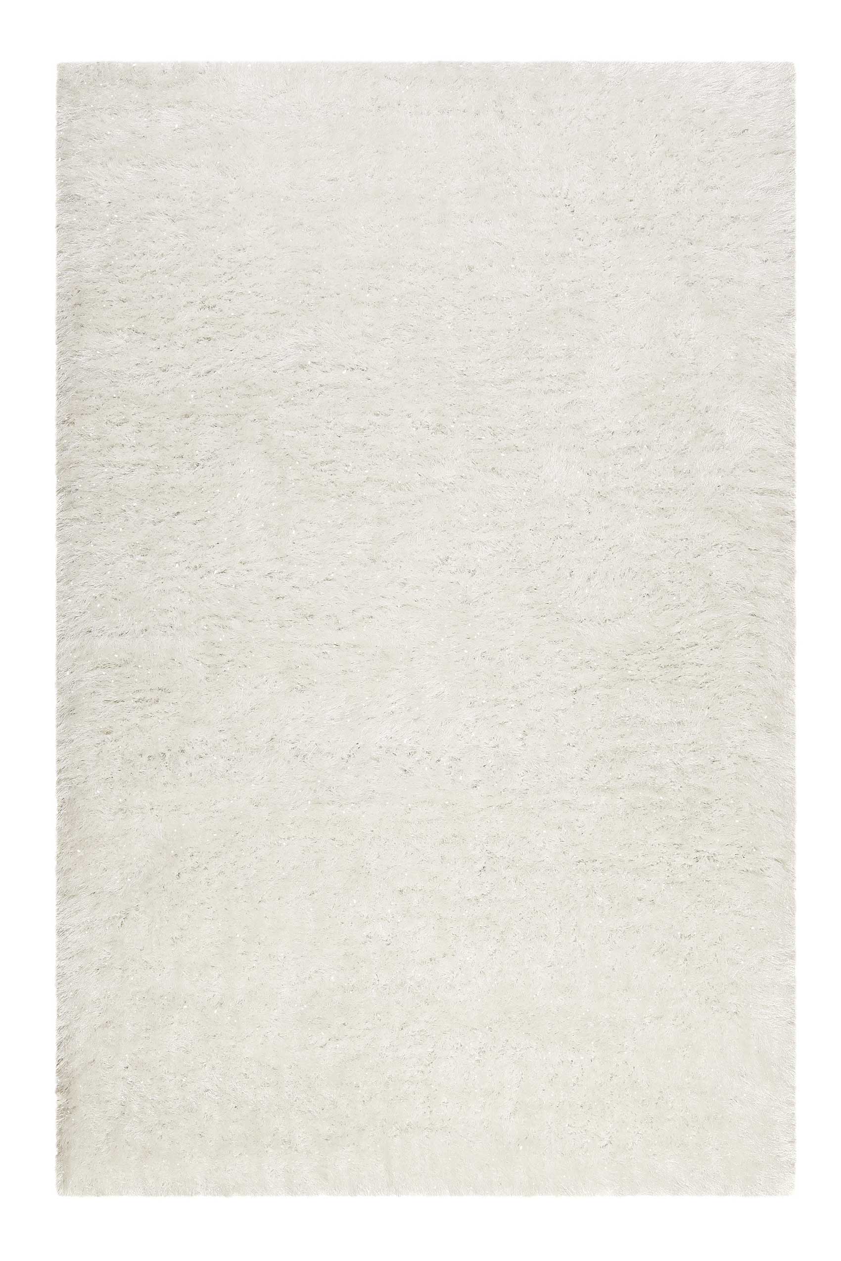 Teppich Creme Weiß glänzend Hochflor 